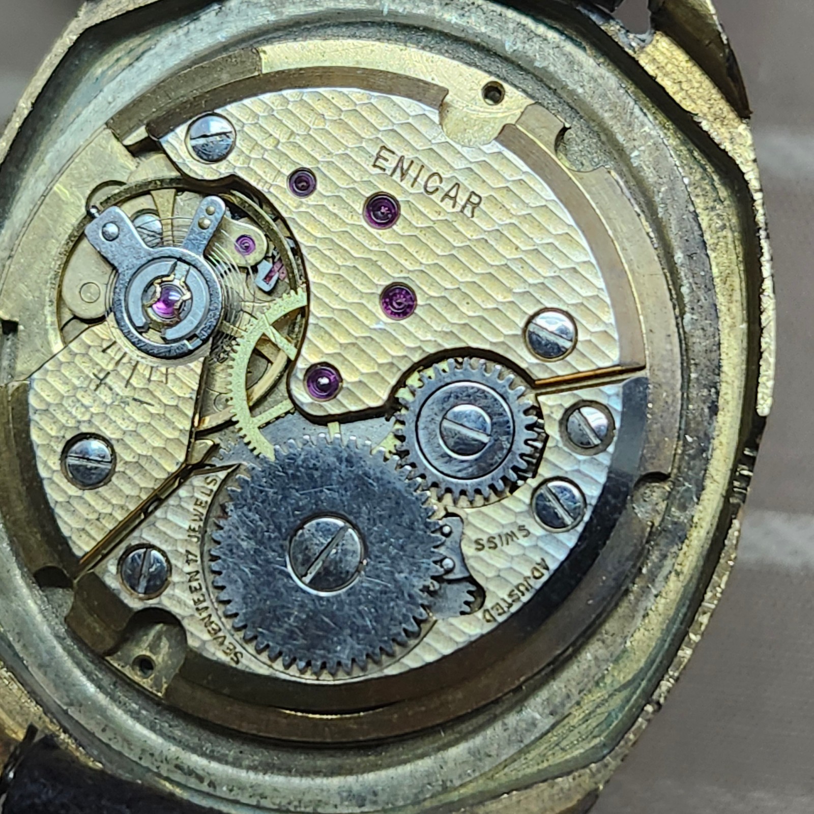Enicar Swiss Watch 112-02-01 Cal. AR 1120 Repair/Parts No Crown