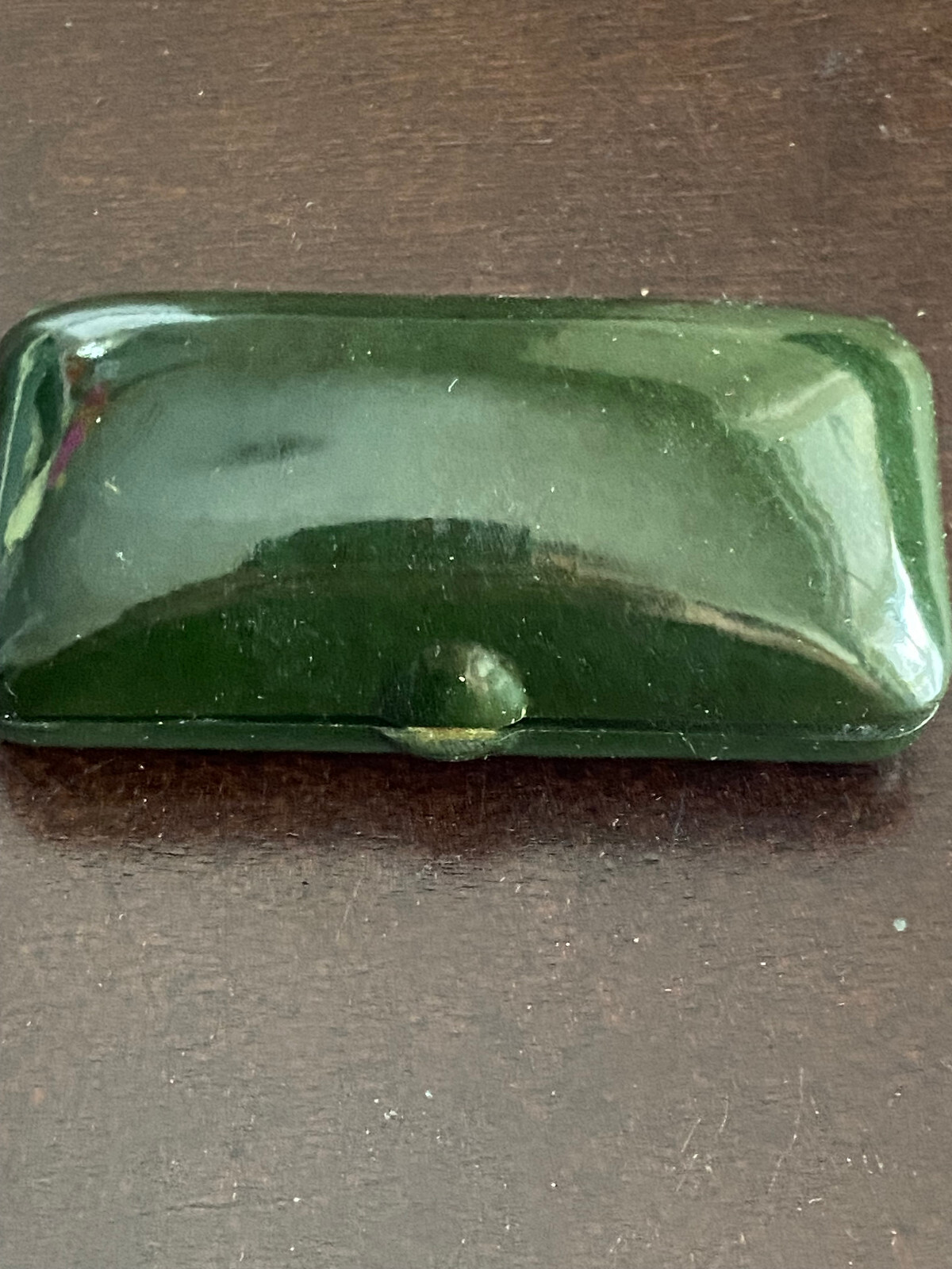 VINTAGE FR.AUG.MICHELET OSLO JEWELRY BOX ONLY, BAKELITE, GREEN, GERMANY, NICE