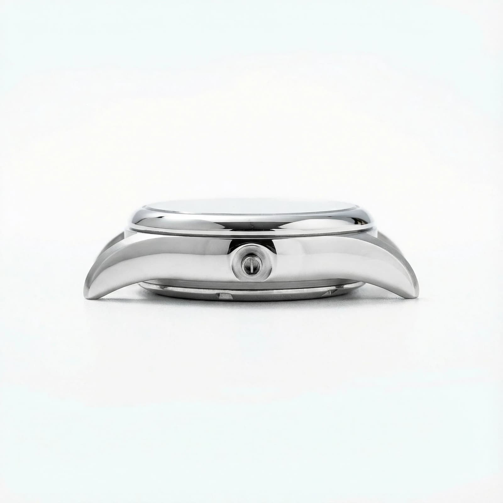 28mm glass Watch Case back cover fit ETA 585 waterproof ring Silver