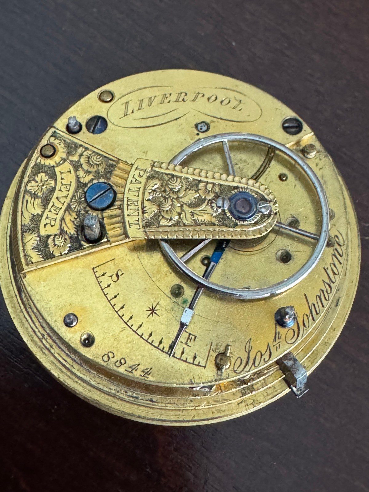 VINTAGE 44.7MM LONDON FUSEE POCKET WATCH MOVEMENT FOR PARTS MISSING TRAIN