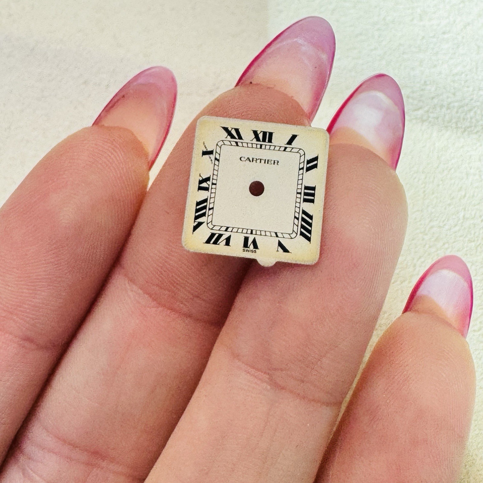 Cartier Panthere Small Square White Dial Part for Repair 13.5×13.3mm
