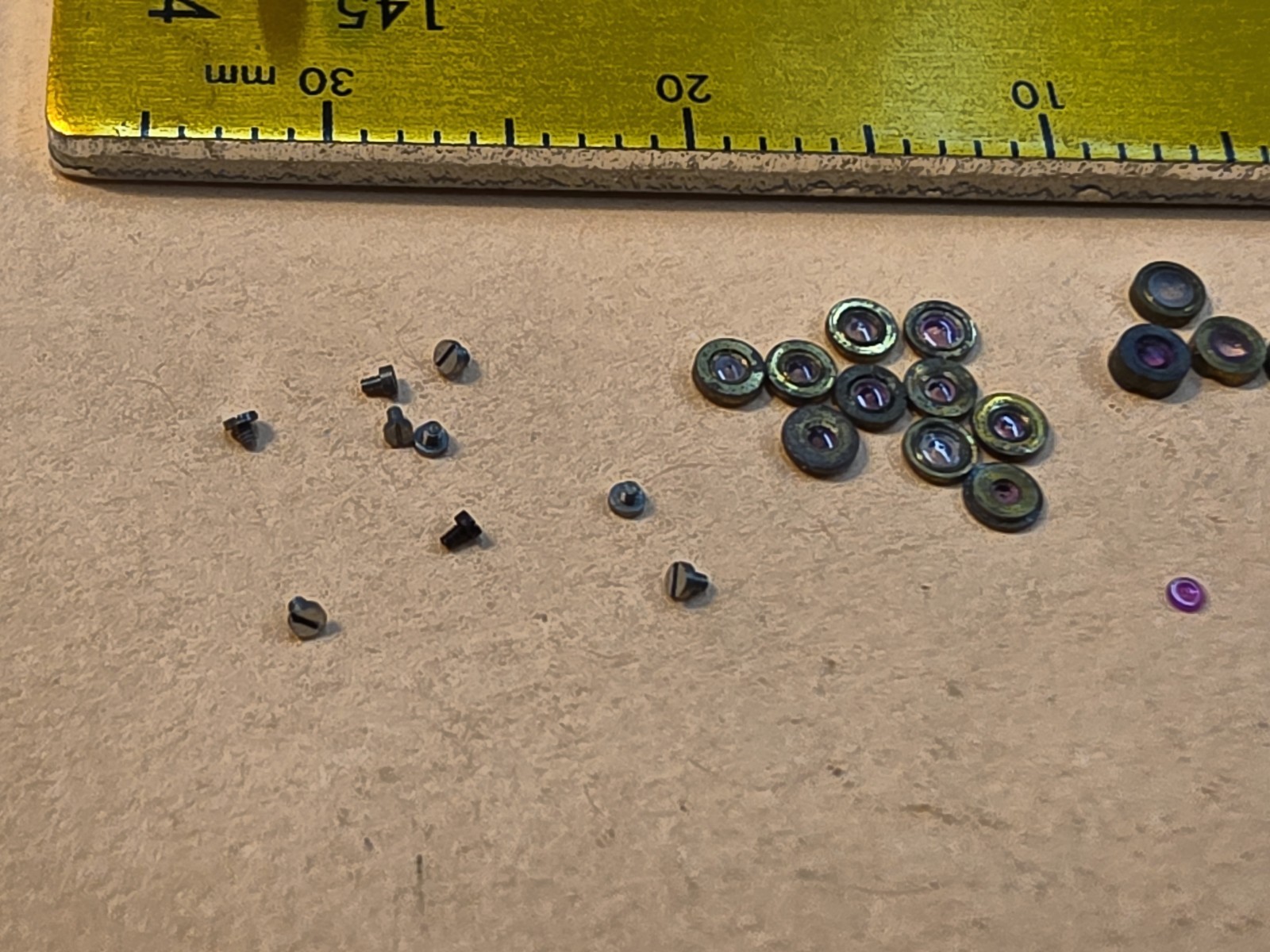 Lot Of NOS Elgin Mixed 0s-3/0, & 4/0 Pocket Watch Hole & Cap Jewels, Screws
