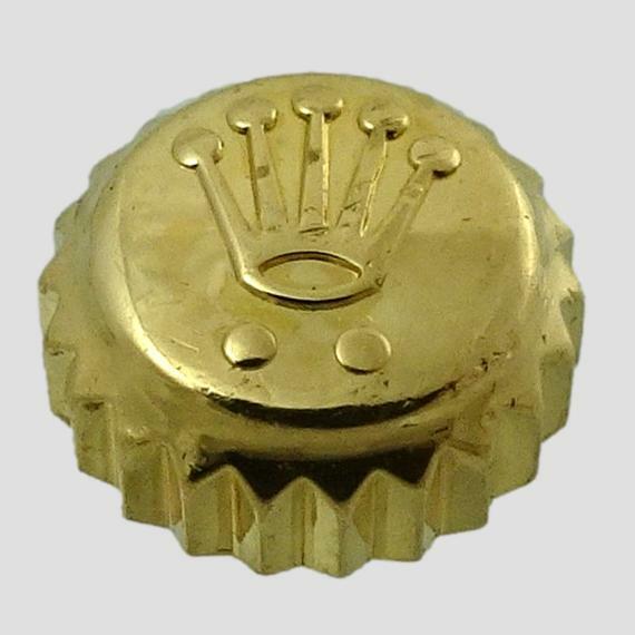 18K SOLID Yellow Gold Rolex 6mm Monobloc Watch Crown Part 24-604-8 116138 116208