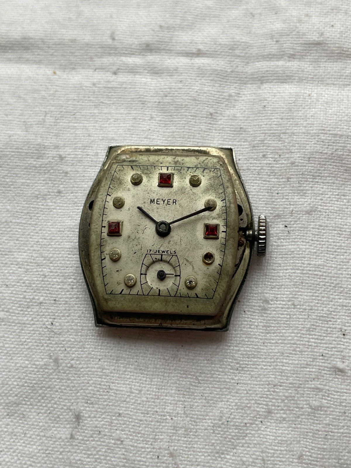 Meyer – Crawford with ruby dial – movement for mens watch AS IS – lot 0604