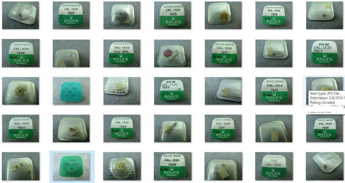 ROLEX cal 1520 1525 1530 1535 1555 15XX spare parts NOS – check description