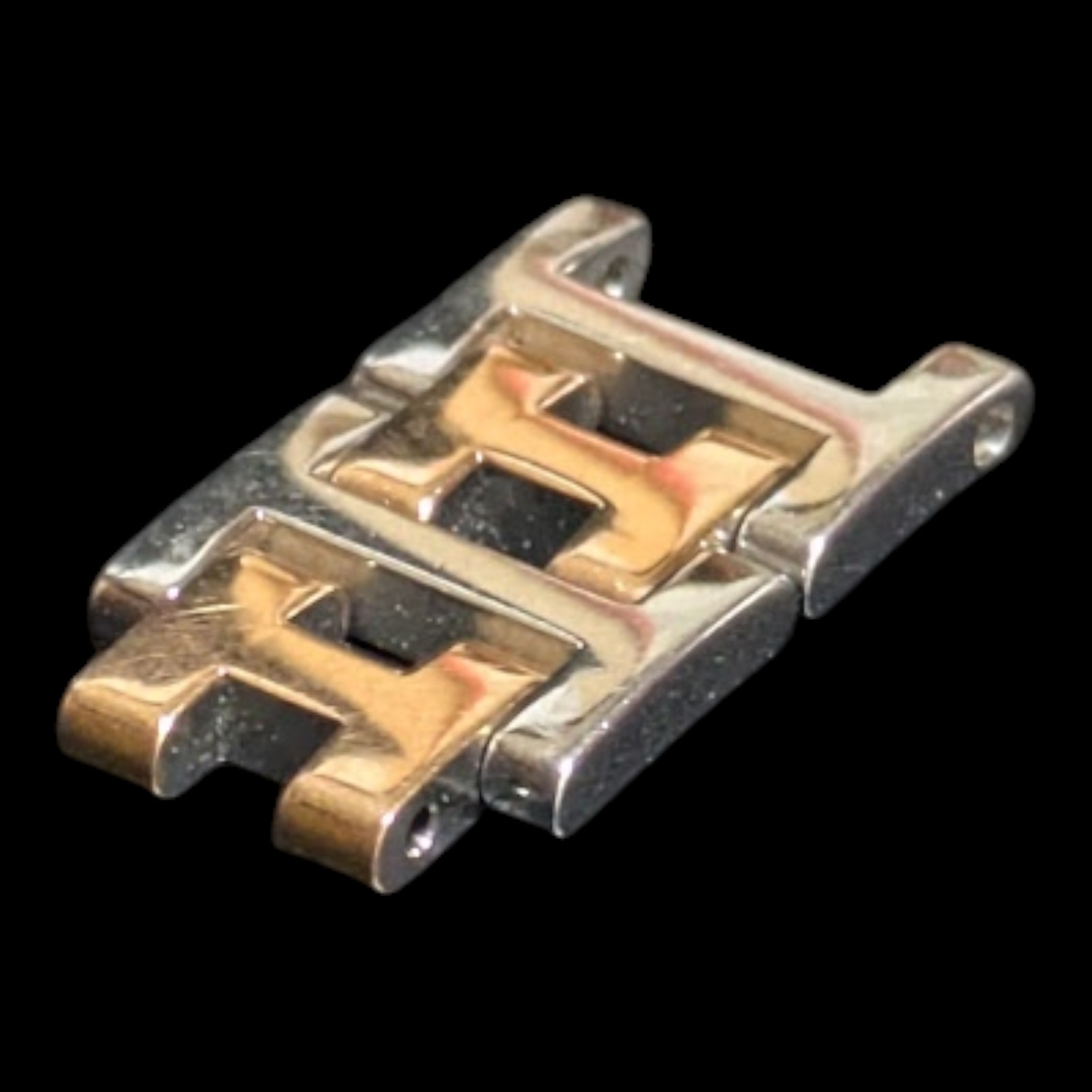 HERMES Clipper Watch Parts Bracelet 2 Link (12mm) Genuine Swiss Made Gold Silver
