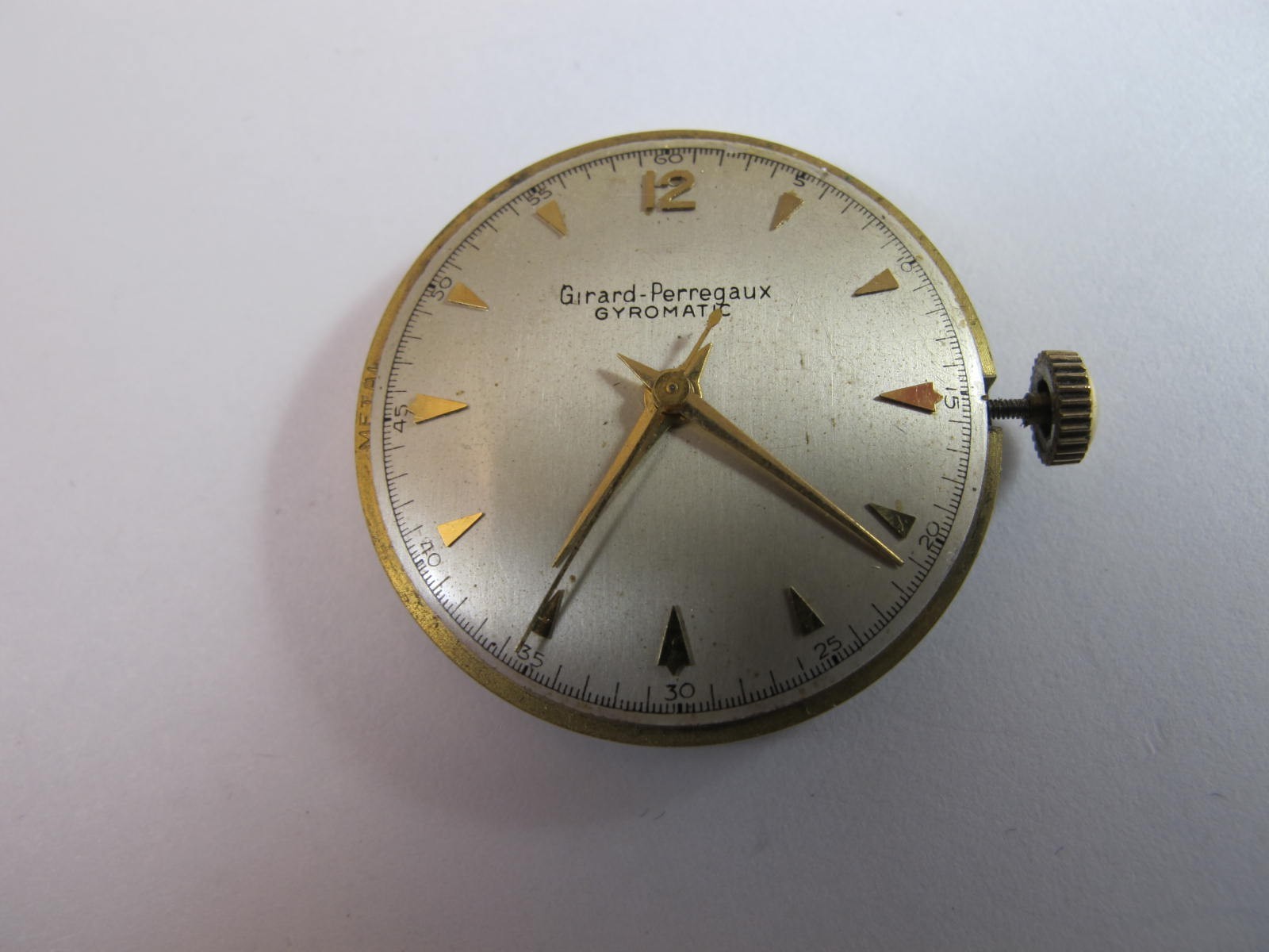 GIRARD PERREGAUX MENS VINTAGE 47AE 678 GYROMATIC MOVEMENT RUNS COMPLETE