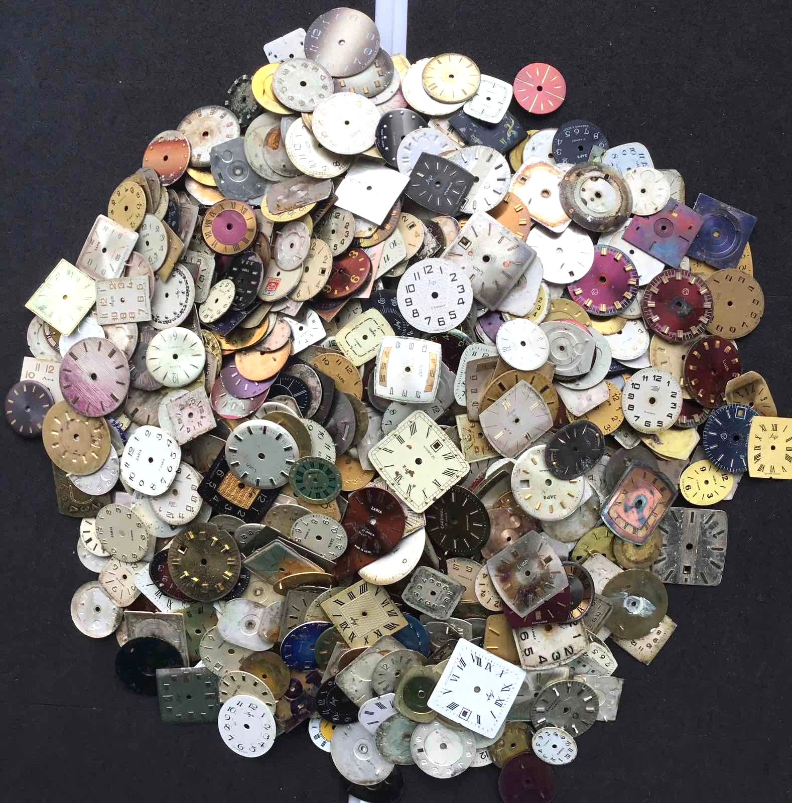 Lot 1000 pieces of used vintage ladies watch dials faces Steampunk Art DIY GOOD