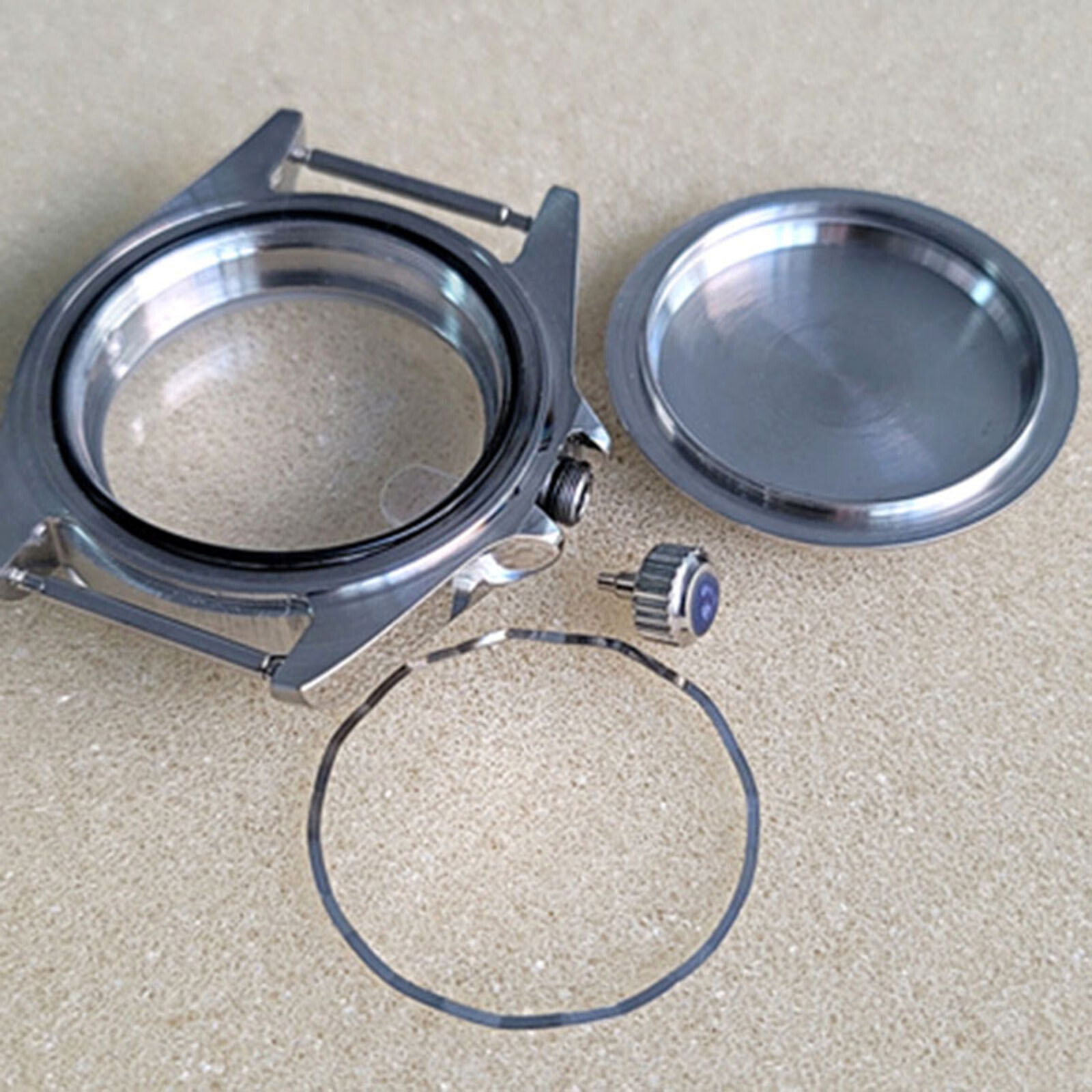 39MM Stainless Steel Watch Case Magnifying Sapphire for NH34/NH35/NH36 Movement