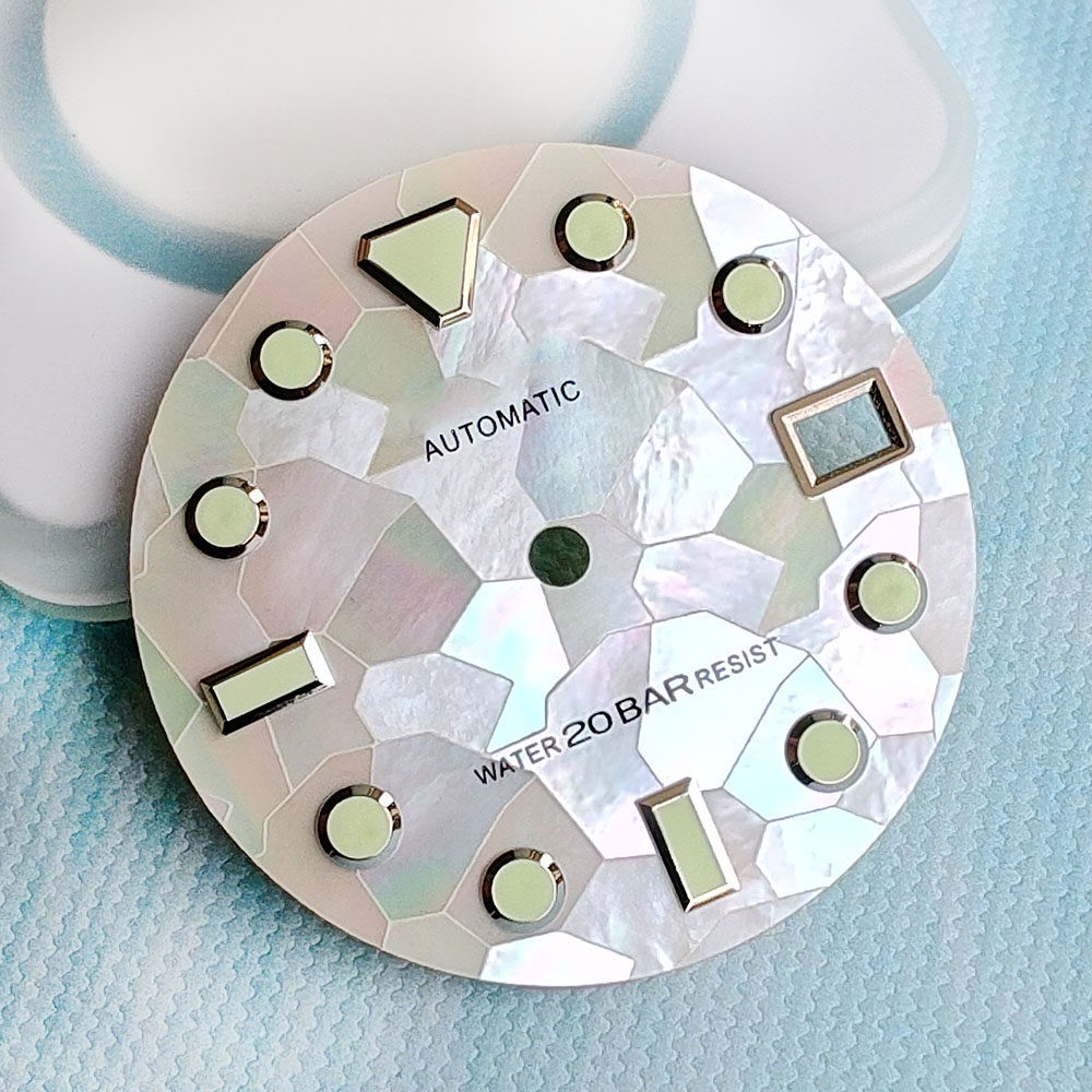 High Quality MOP Natural Black Mother Of Pearl Watch Dial 28.5mm for NH35 36 4R