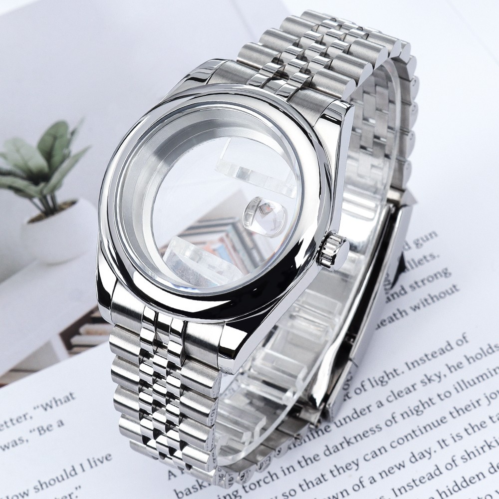 STEEL Domed Bezel 36mm/39mm Oyster Watch Case BAND For Seiko NH35 36 Miyota 8215