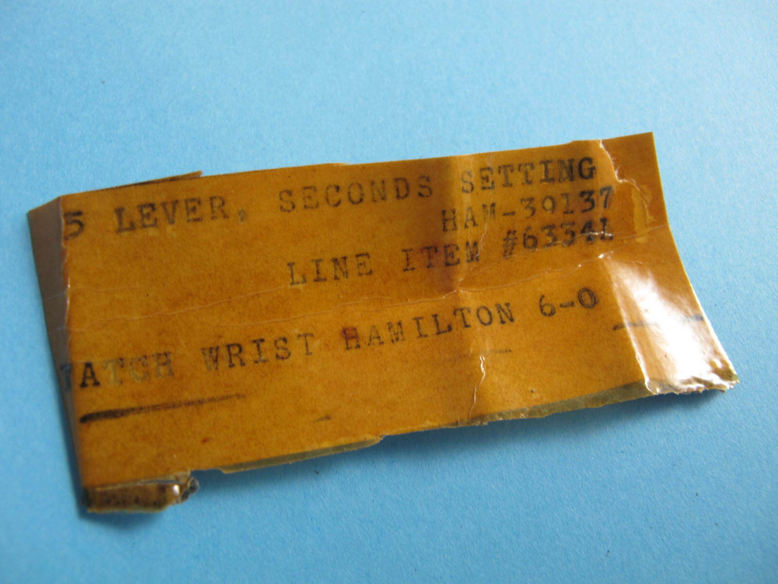 HAMILTON MILITARY 6/0 SECONDS SETTING HACK LEVER OLD STOCK ORD
