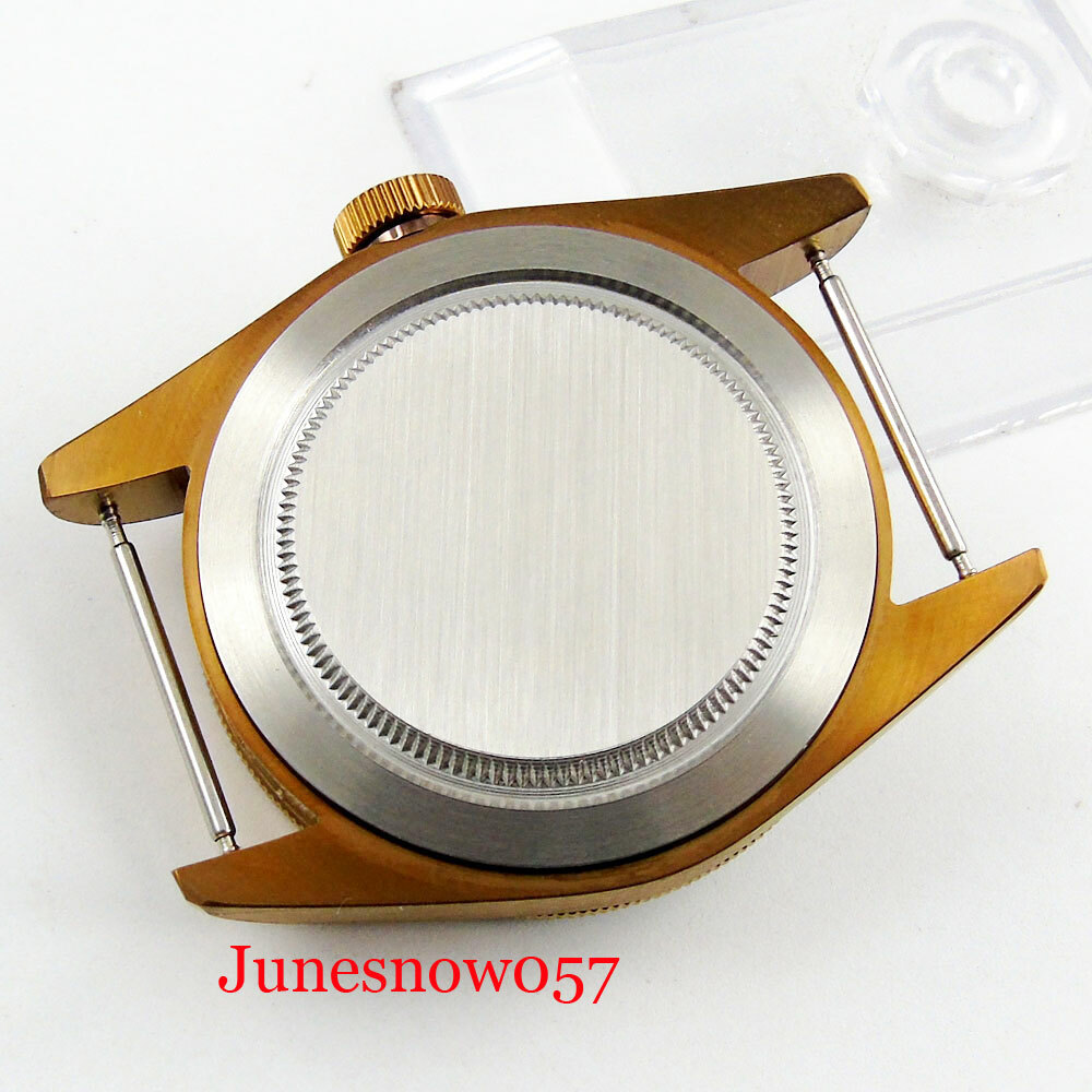 Fit ETA 2836 MIYOTA 8215 41mm Sapphire Glass Bronzed Watch Case Coffee Dial