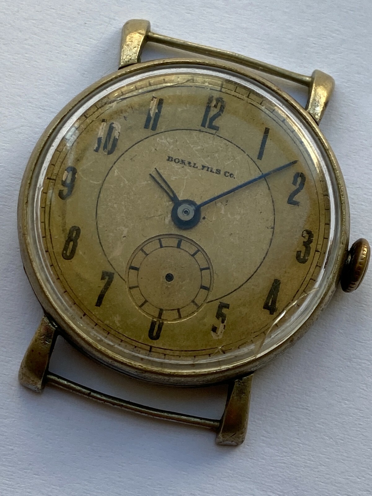 VINATEG MEN WATCH PARTS MOVEMENT BOREL FILS Co. 15 JEWELS MILITARY RRR 1940