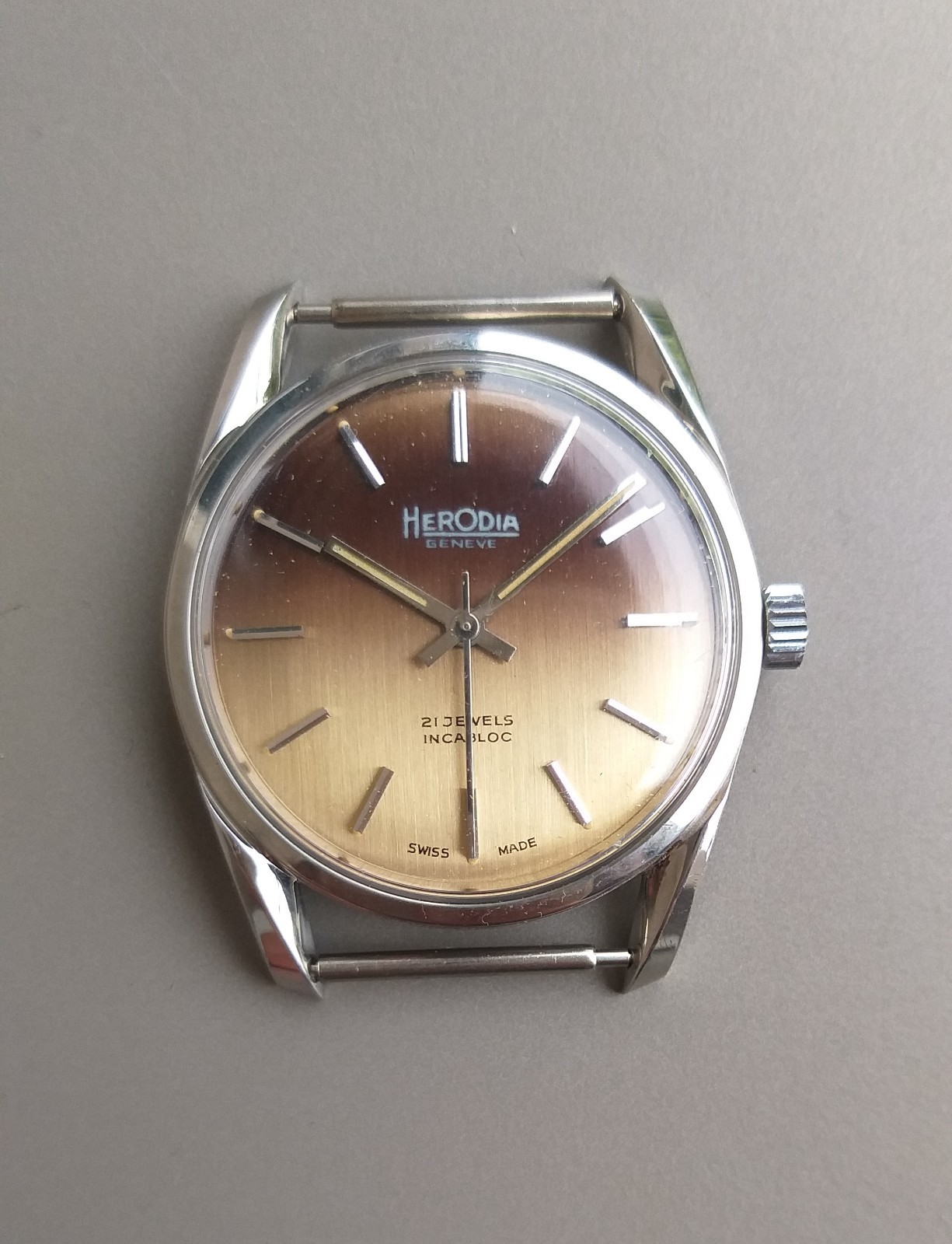 AS 1900 Steel Case + Dial 35mm Project Watch NOS Vintage Swiss Parts No Movement