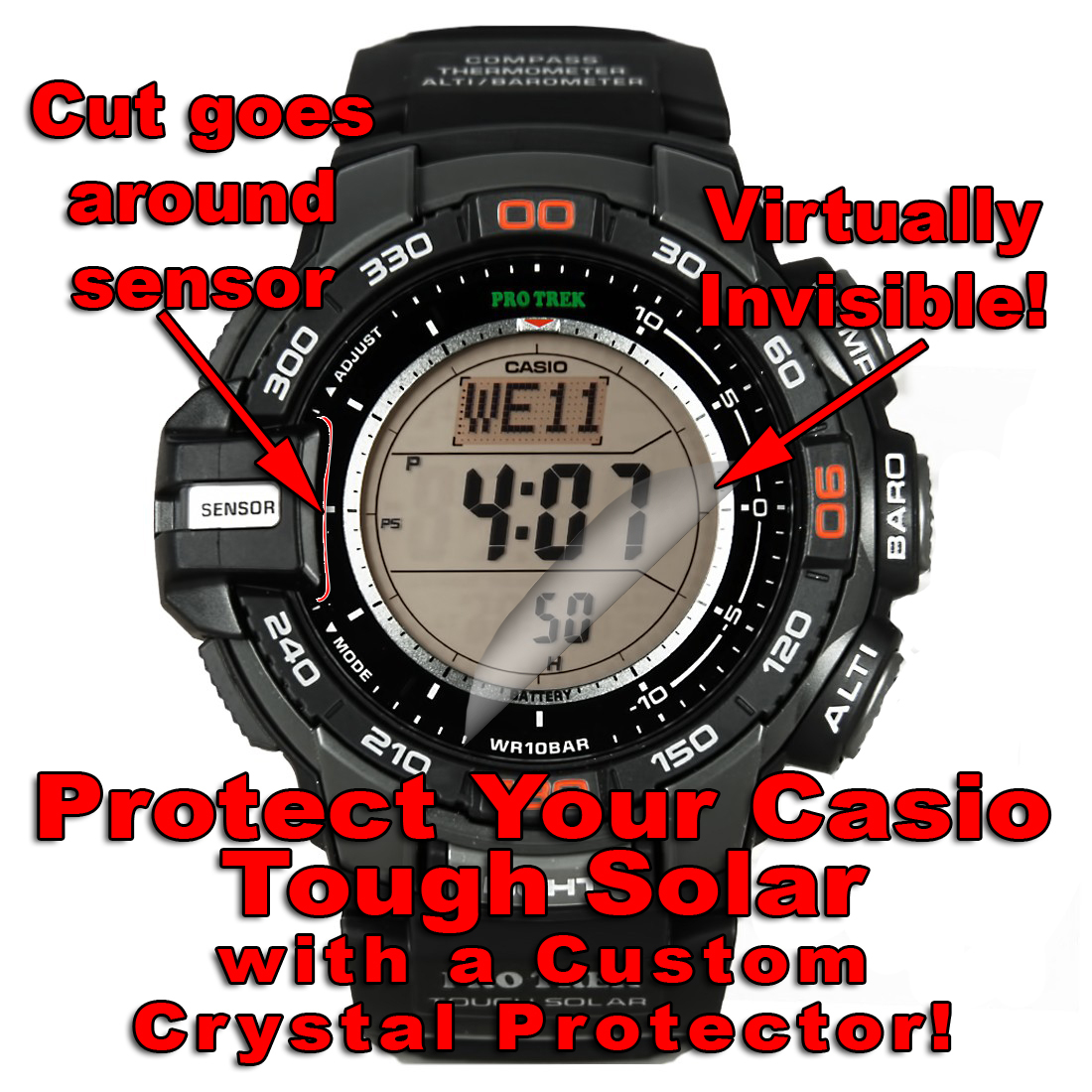 CASIO Tough Solar HD Crystal protector/anti scratch/protection/ set of 2