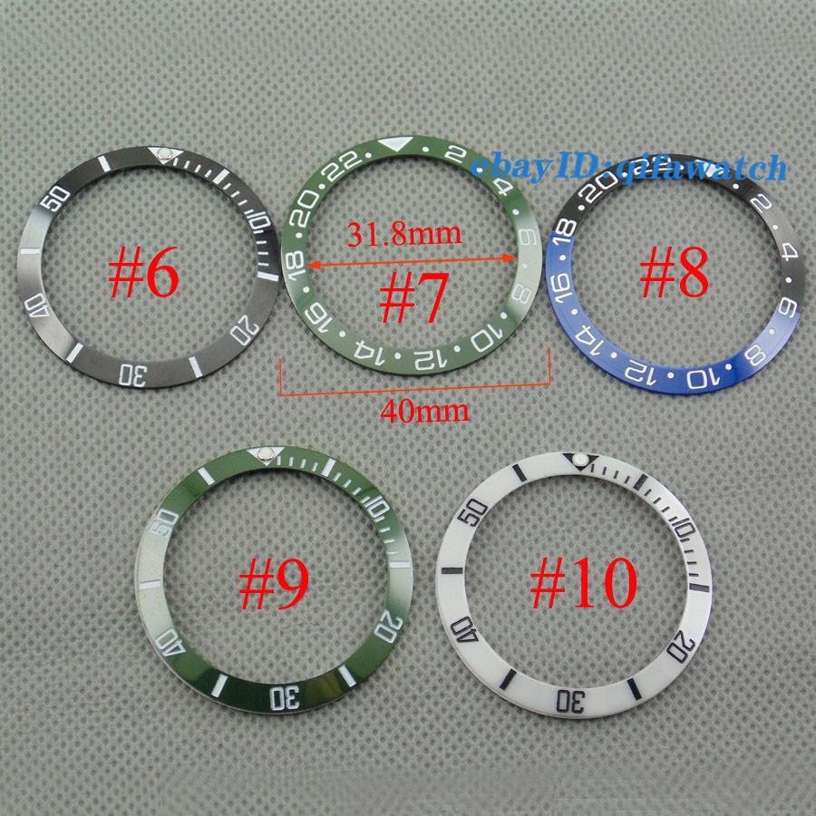 Red Black Blue Green Ceramic/Titanium bezel Insert fit GMT automatic watch P349