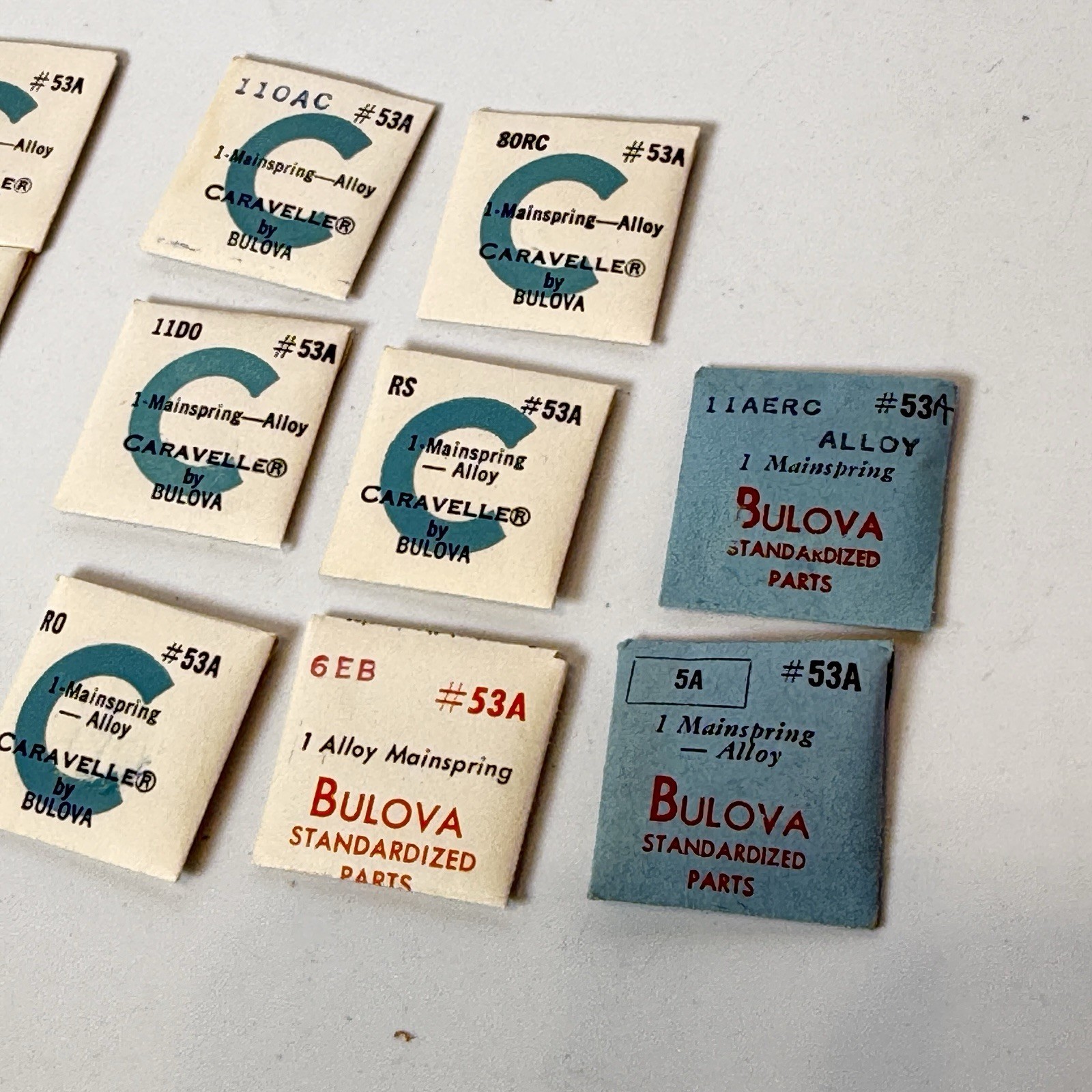 Vintage LOT Caravelle Bulova Watch Parts NOS Sealpacks Alloy Mainspring Models