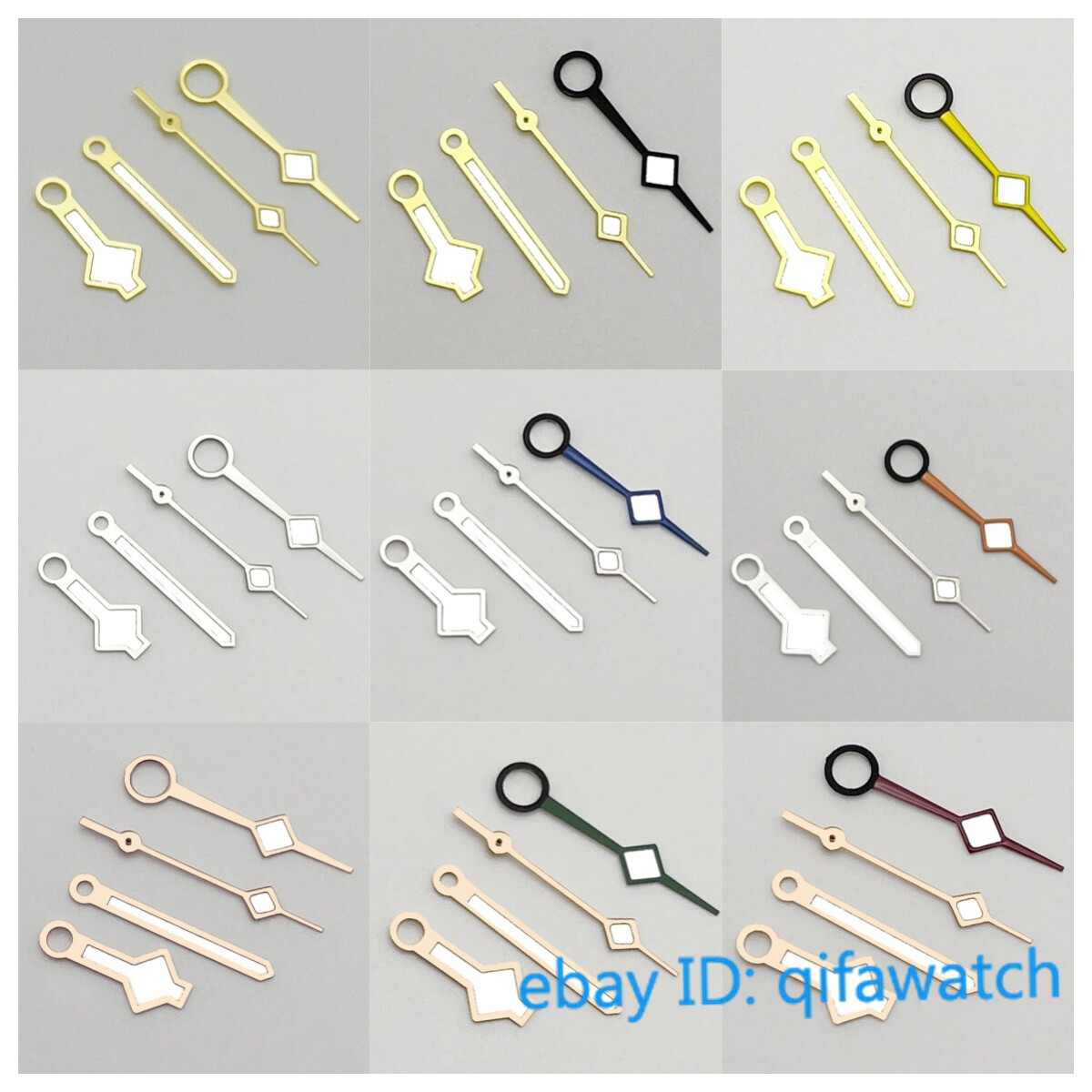 Green Luminous sterile silver/rose gold/gold GMT Watch hands Fit NH34 Movement