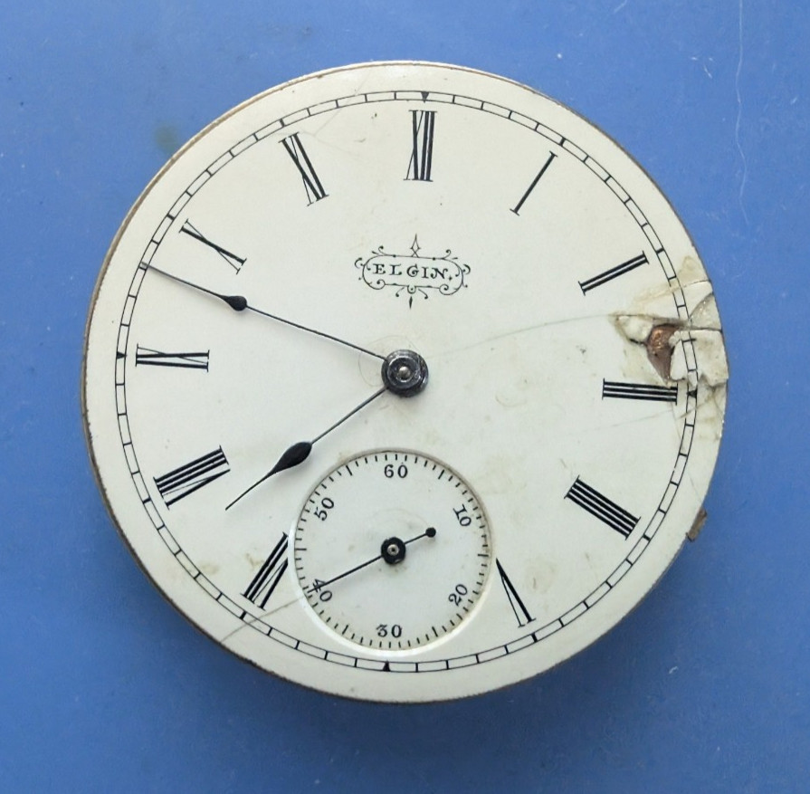 VINTAGE 6S ELGIN GRADE 120 HUNTING CASE POCKET WATCH MOVEMENT RUNNING