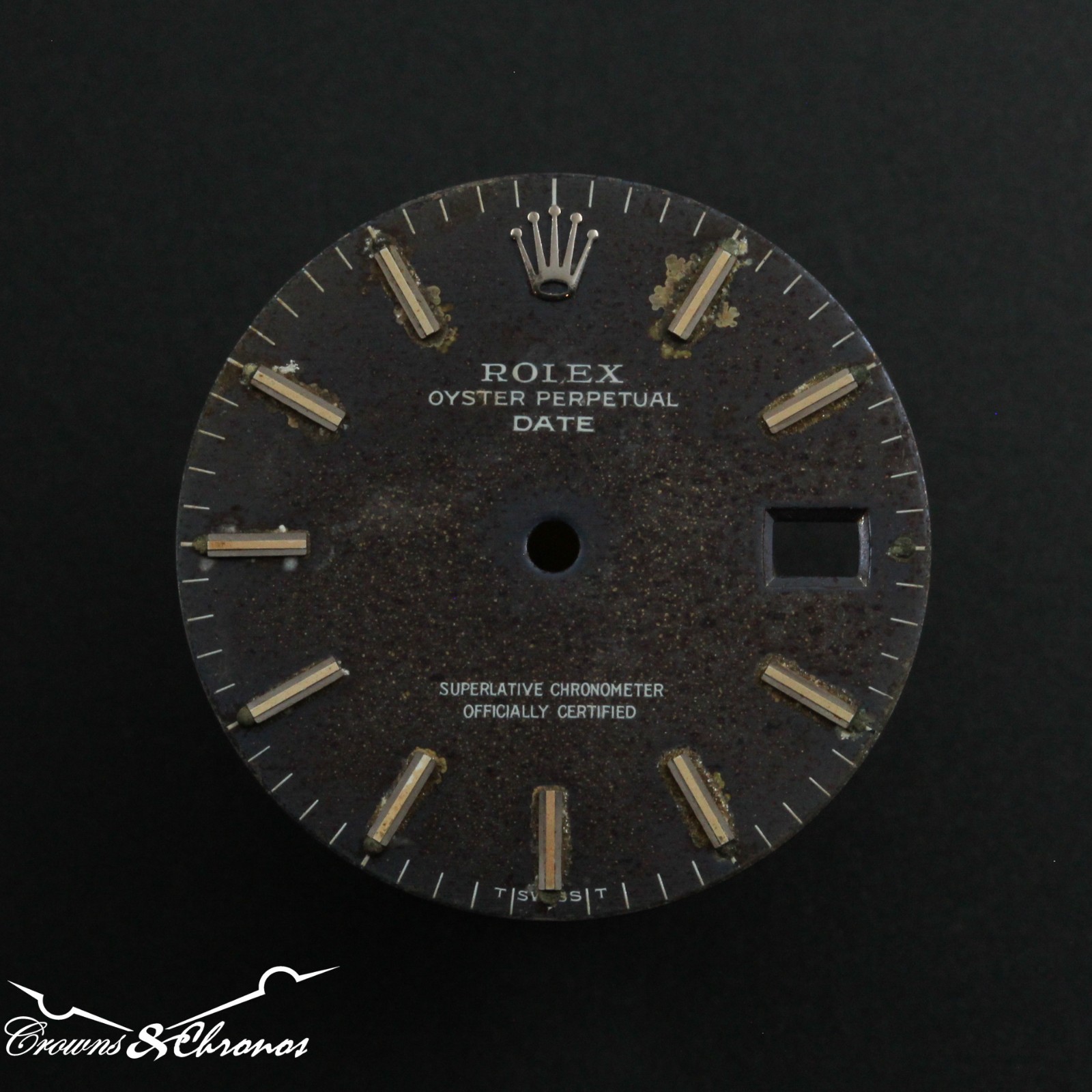 Rolex Date Ref 1500 Blue Heavy Patina Replacement Dial