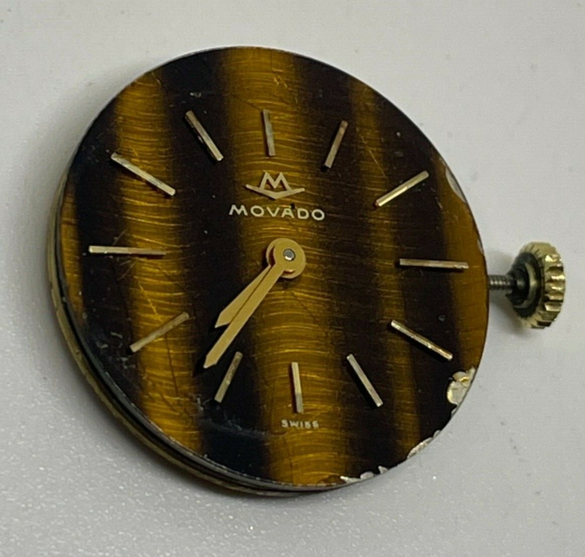 MOVADO MOVEMENT TIGERS EYE DIAL Swiss 19 Jewels