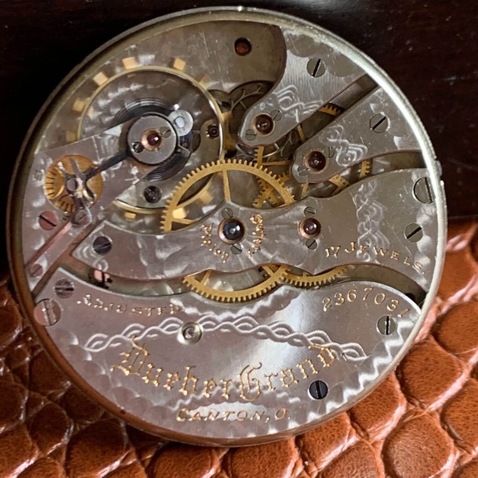 1907 Hampden 12S 17 Jewels Hunting Case Pocket Watch Movement Runs