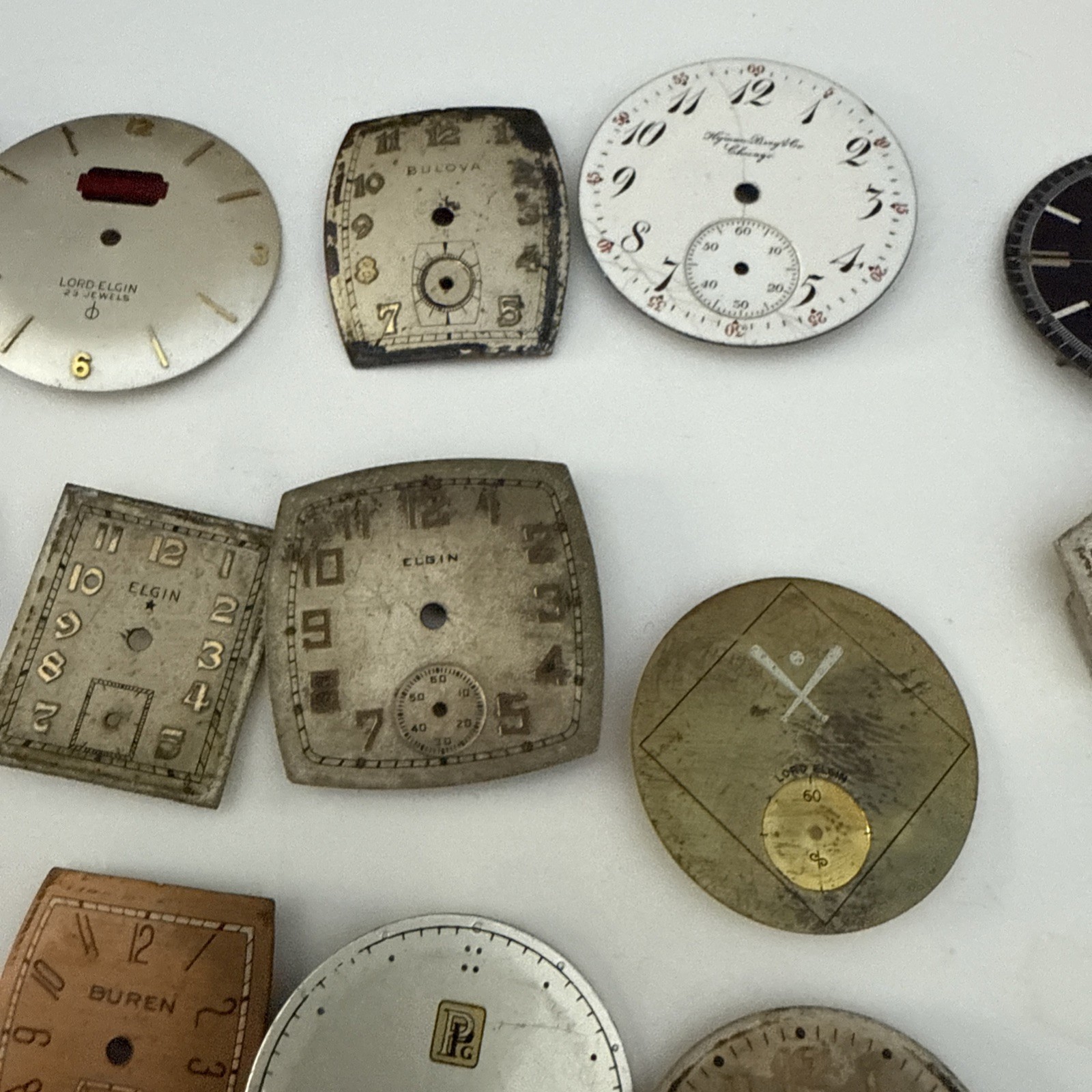 Lot Of Watch Dials (Bulova, Lord Elgin, Elgin, Waltham)