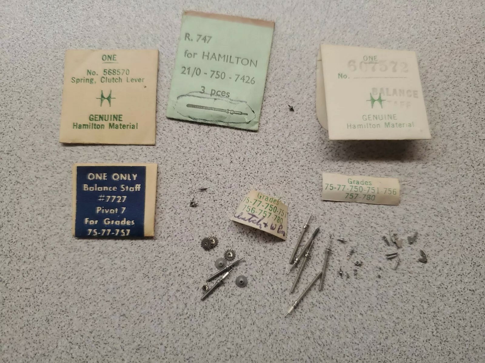 Lot Of Factory NOS Hamilton 21/0 Parts For Grades 75, 77, 750, 751, 756, 757,…