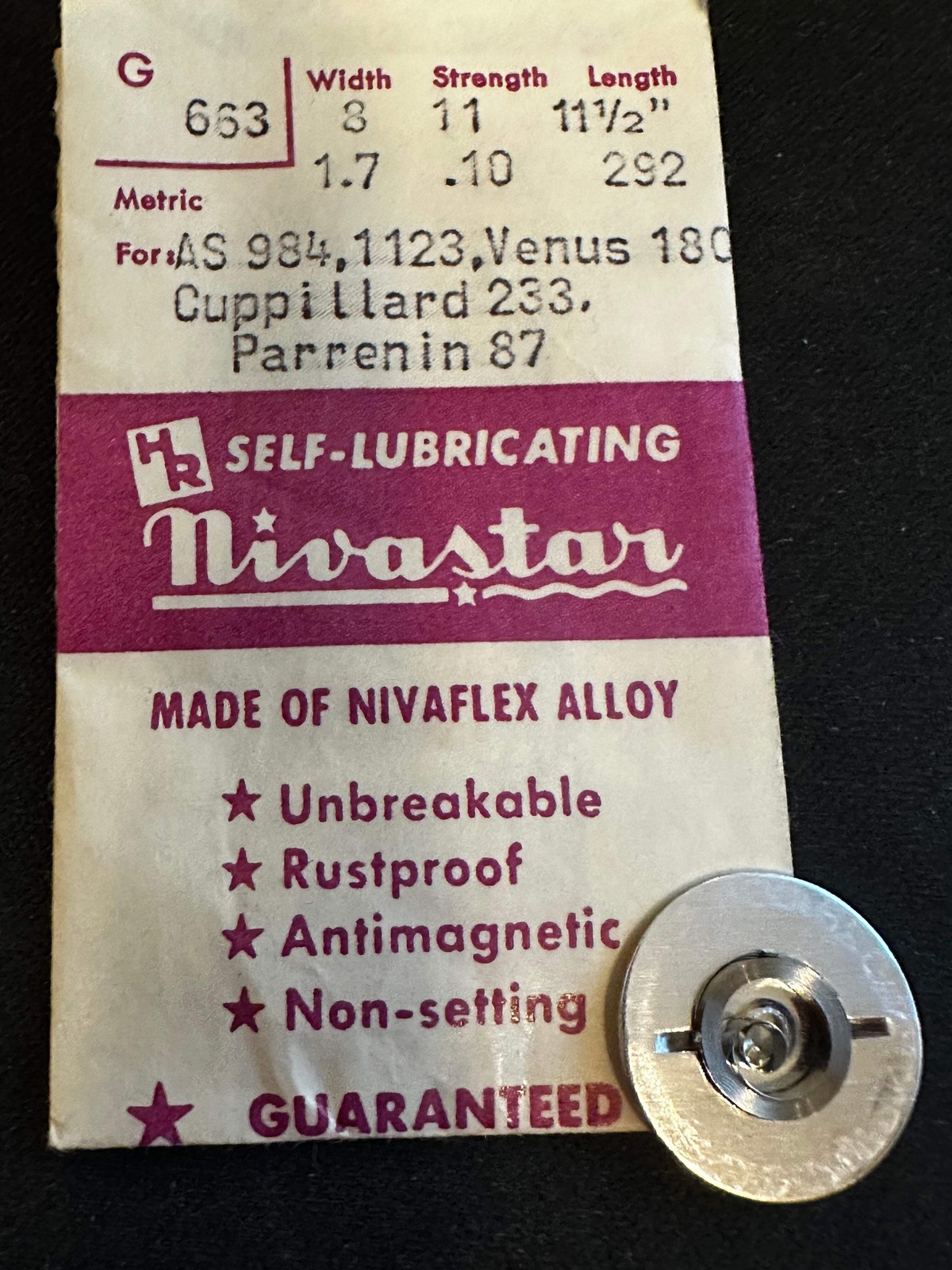 HR Nivastar Mainspring G663 for AS 984, 1123, Venus 180, Cupillard 233 – Alloy