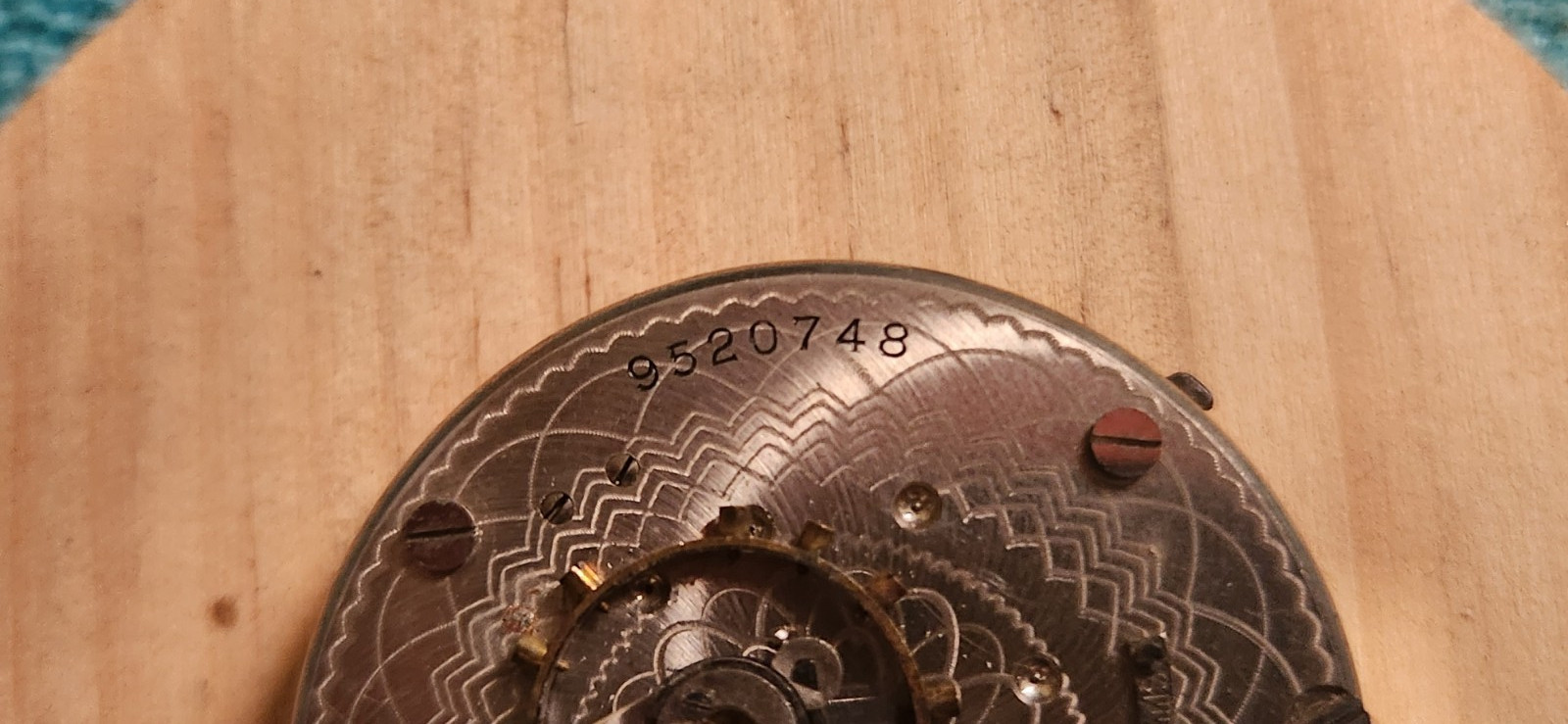 Elgin Natl Watch Co 9520748 45.5mm Pocket Watch Movement (MOVEMENT W/DIAL ONLY)