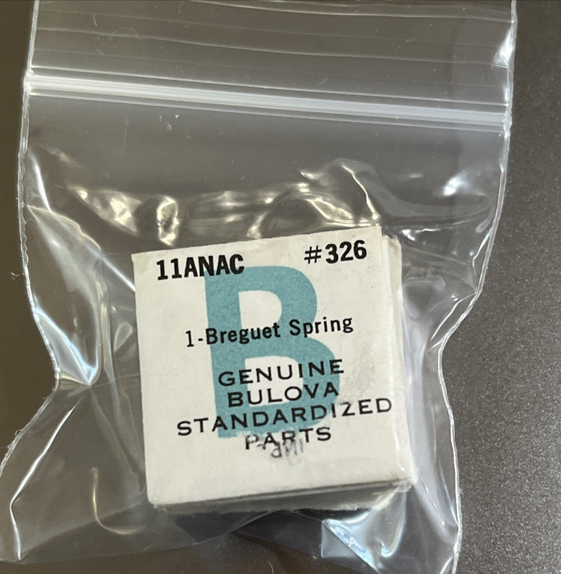 Bulova 11ANAC Standardized Watch Repair Part #326 (1) BREGUET SPRING Sealed