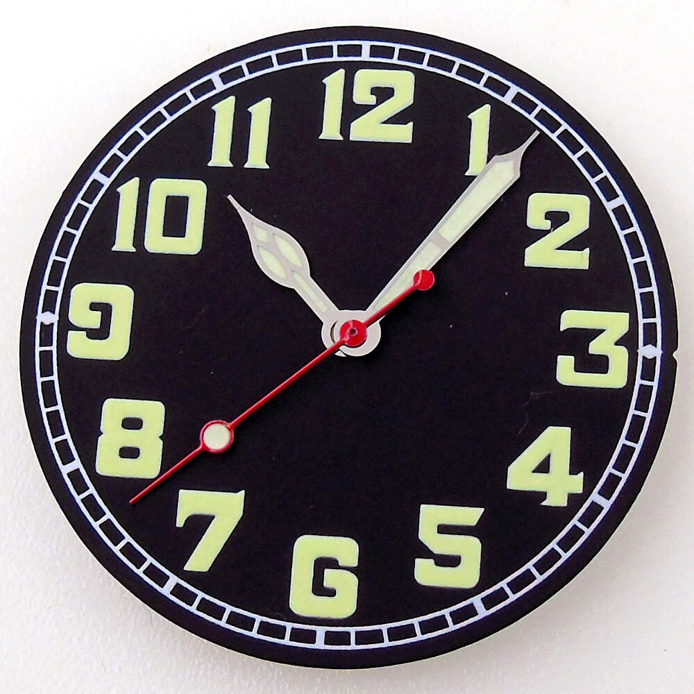 33.5mm Arab Number Watch Dial Face Green Luminous Fit NH35 NH36 ETA2824 PT5000