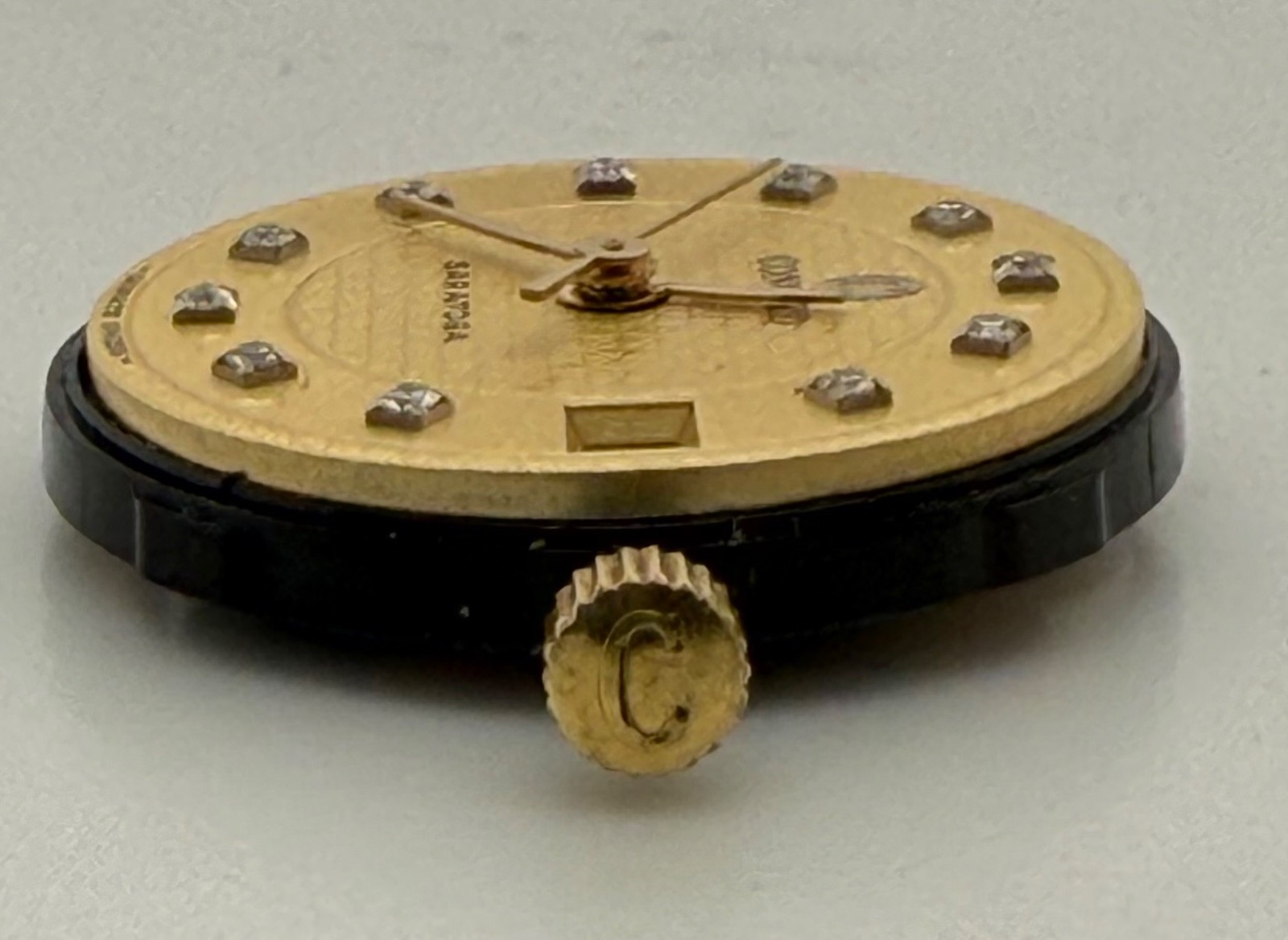 Genuine Concord Saratoga Swiss Quartz Watch Movement works Dial Hands Stem Crown