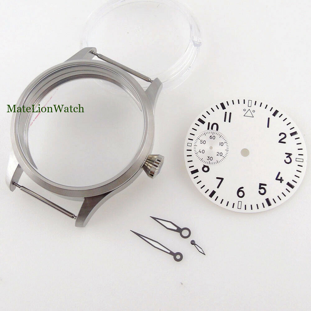 42mm Sterile Watch Case+Hands+Dial For ETA6497 ST3600 Black/Bronze Plated