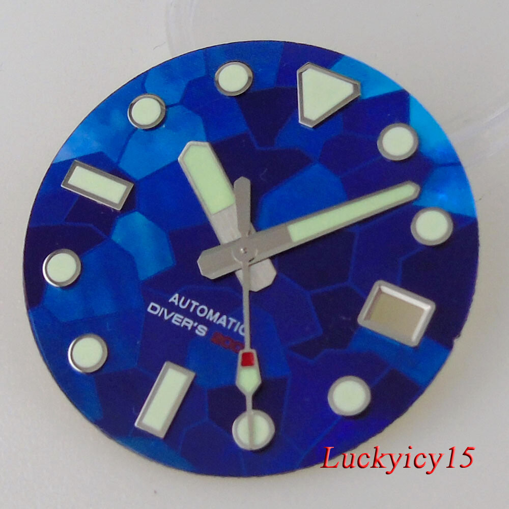 29mm Watch Parts White Blue Watch Dial MOP Fit NH35 NH36 Automatic Mens Watch