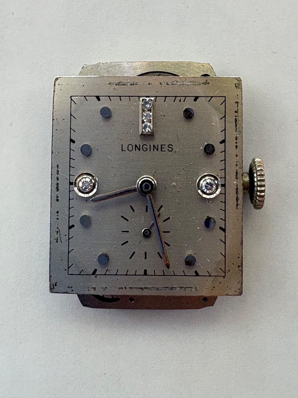 Vintage Longines Caliber 9L 17-Jewel Wristwatch Movement, Runs, Sets, Winds