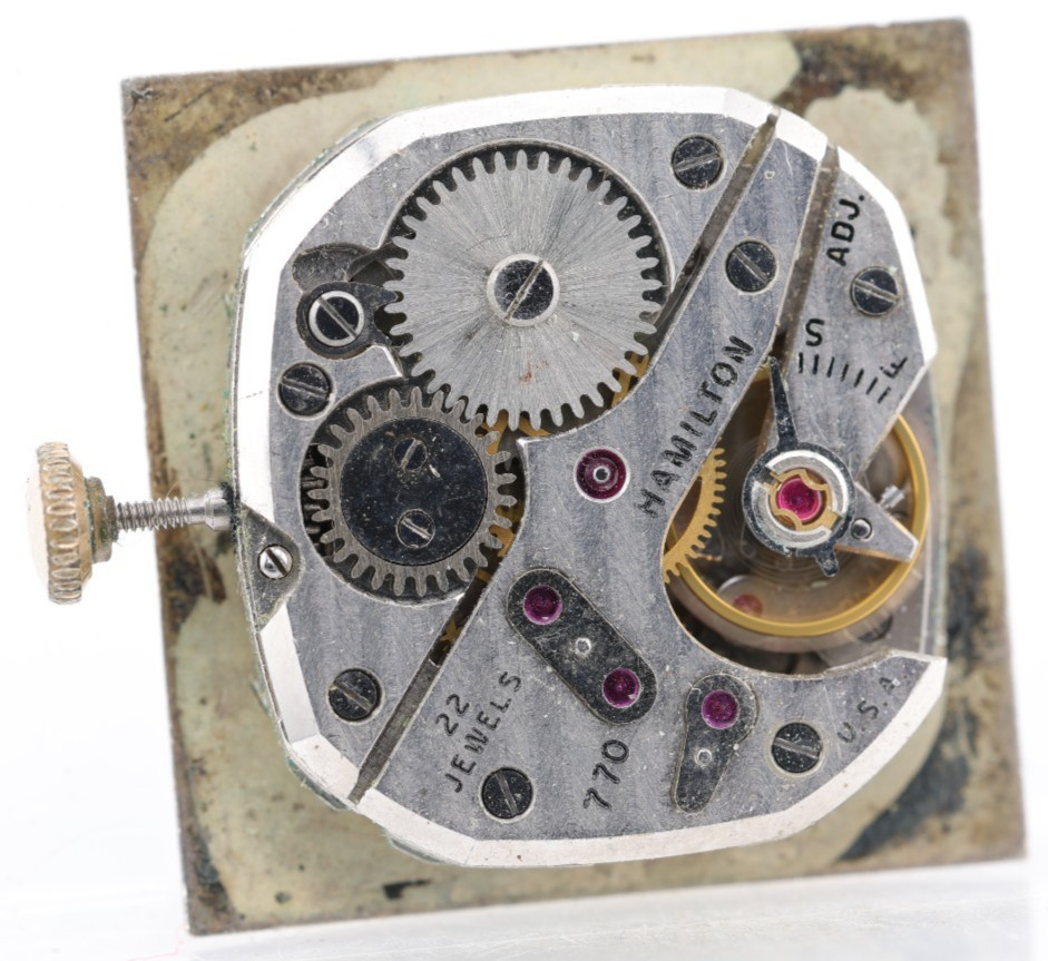WESTERN ELECTRIC 25 HAMILTON 770, 22j WRIST WATCH MOVEMENT RUNS (BB)