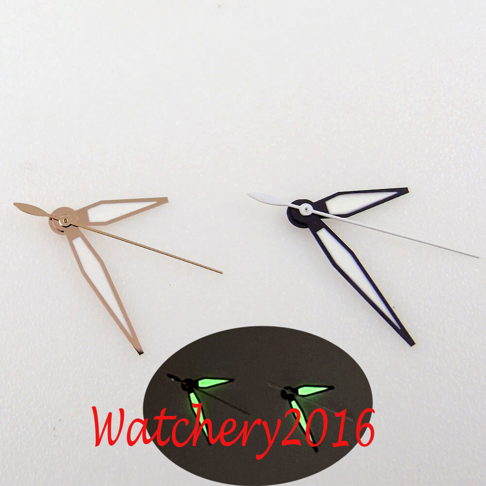 BLACK/Rose Edge White color Green Luminous Watch hands Fit NH35 NH36 Movement