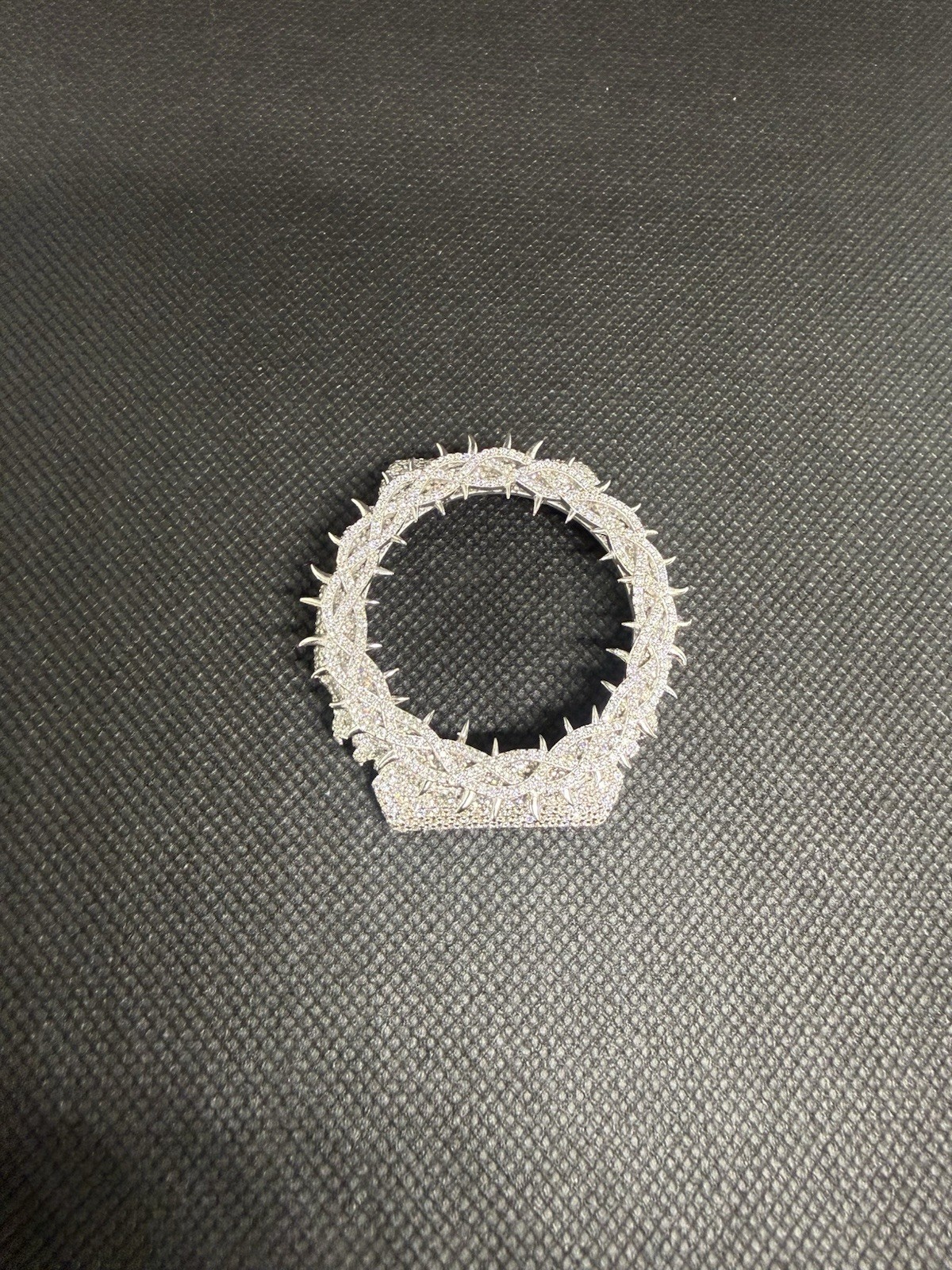 VVS Moissanite Iced Bezel For Casio G Shock GA-2100 Silver Spike Bust Down