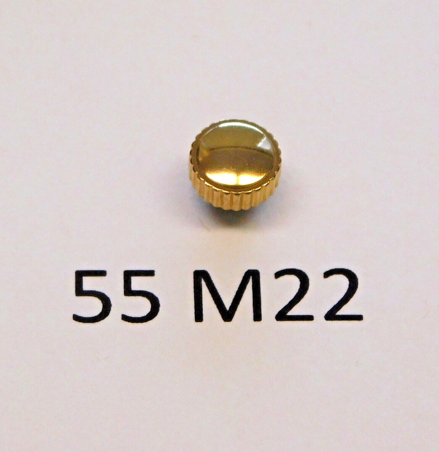 Watch crown to fit Seiko 55 M22 gilt or chrome finish Swiss made x 1 piece