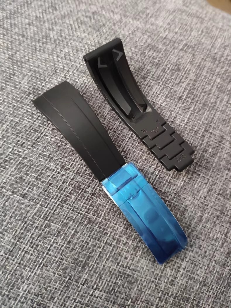 Waterproof Silicone Rubber Watch Strap Folding Clasp Wristwatch Replacement Band