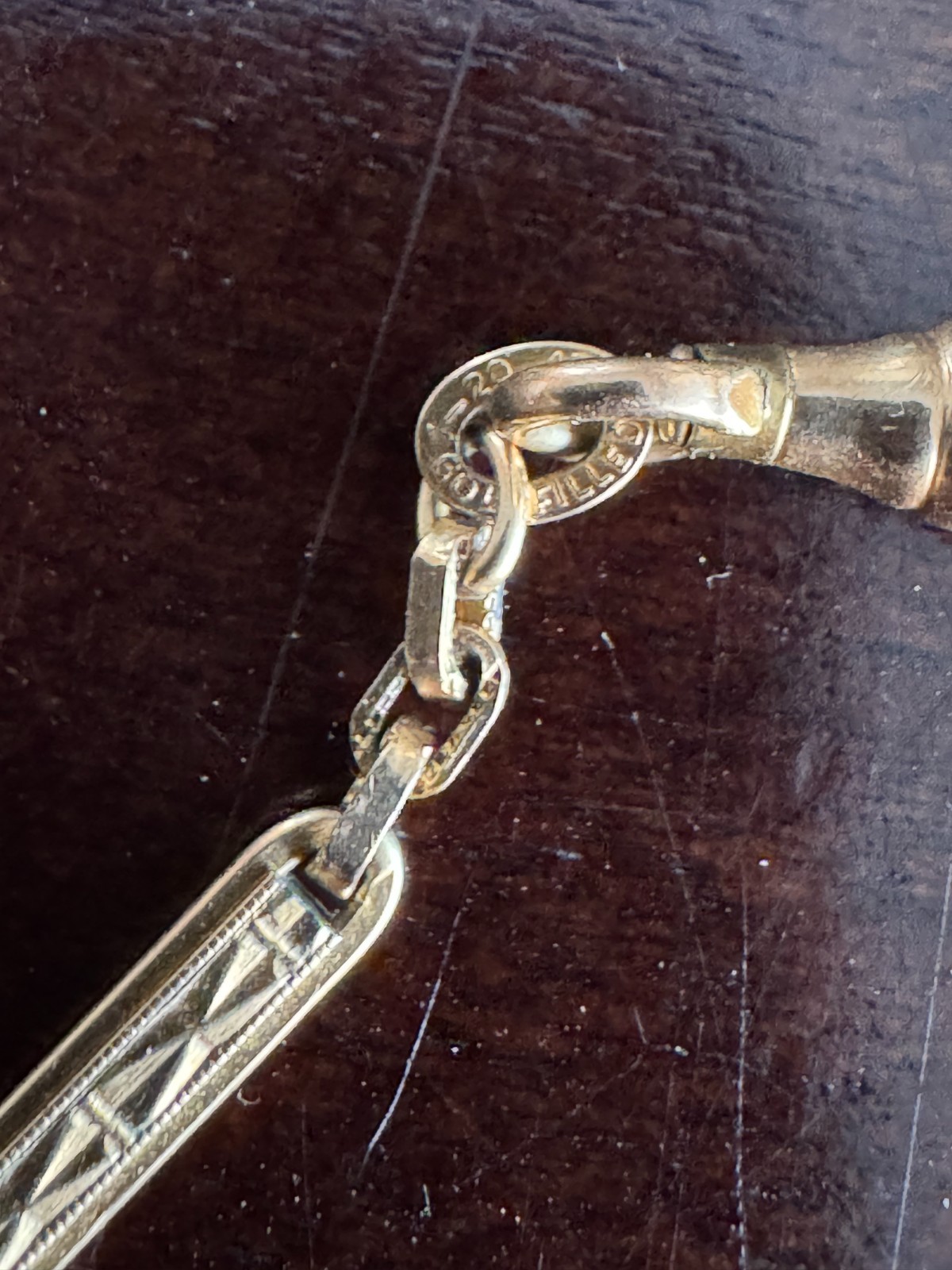 FINE VINTAGE 13 INCH 1/20TH 12K YELLOW GOLD FILLED RECORD POCKET WATCH CHAIN
