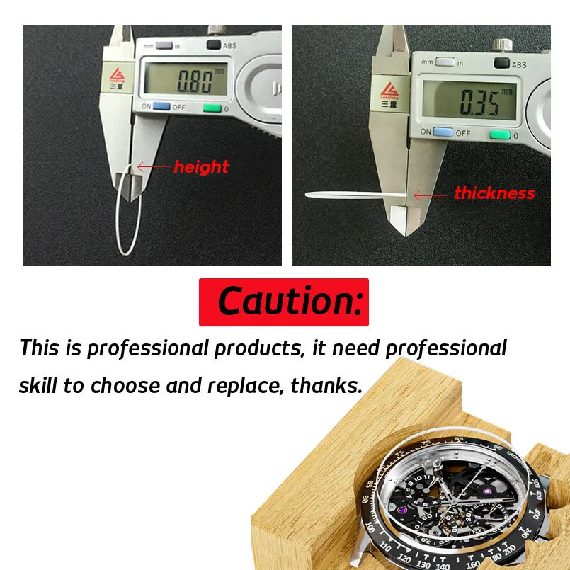 16-40mm White Height 0.8mm Thick 0.35mm Watch Crystal Waterproof Gasket Ring Kit