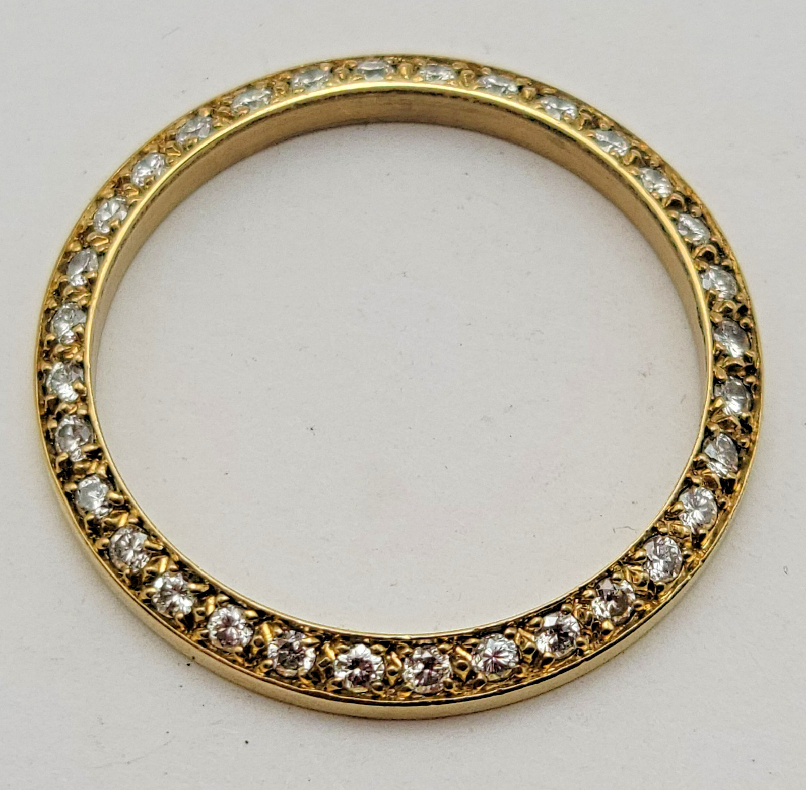 Custom Solid 18K Yellow Gold 26mm 0.6TCW Diamond Bezel fits Rolex Models 3.4g
