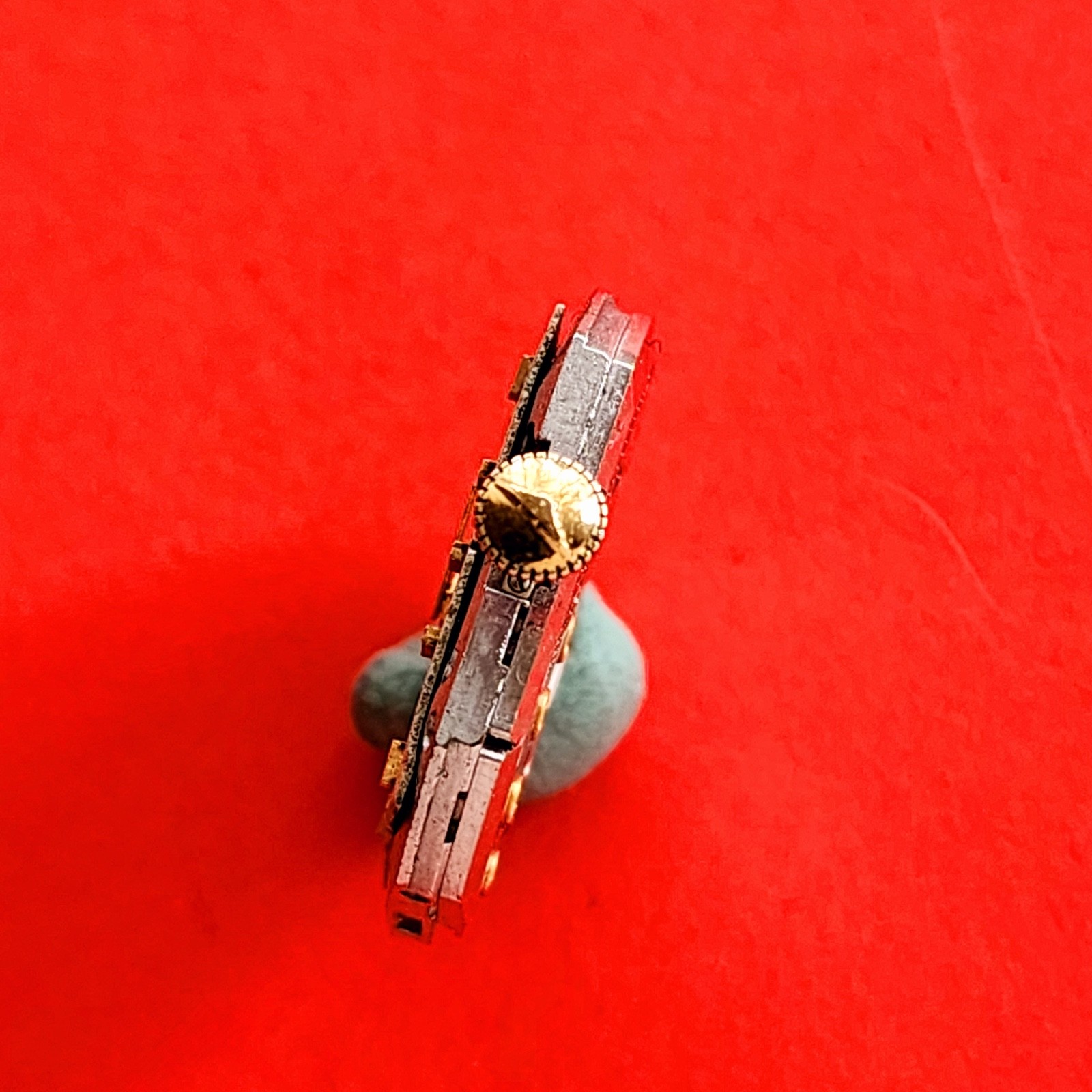 Longines Watch Movement Cal 370 Rectangle Dial Hands Crown Stem Ticks For Parts