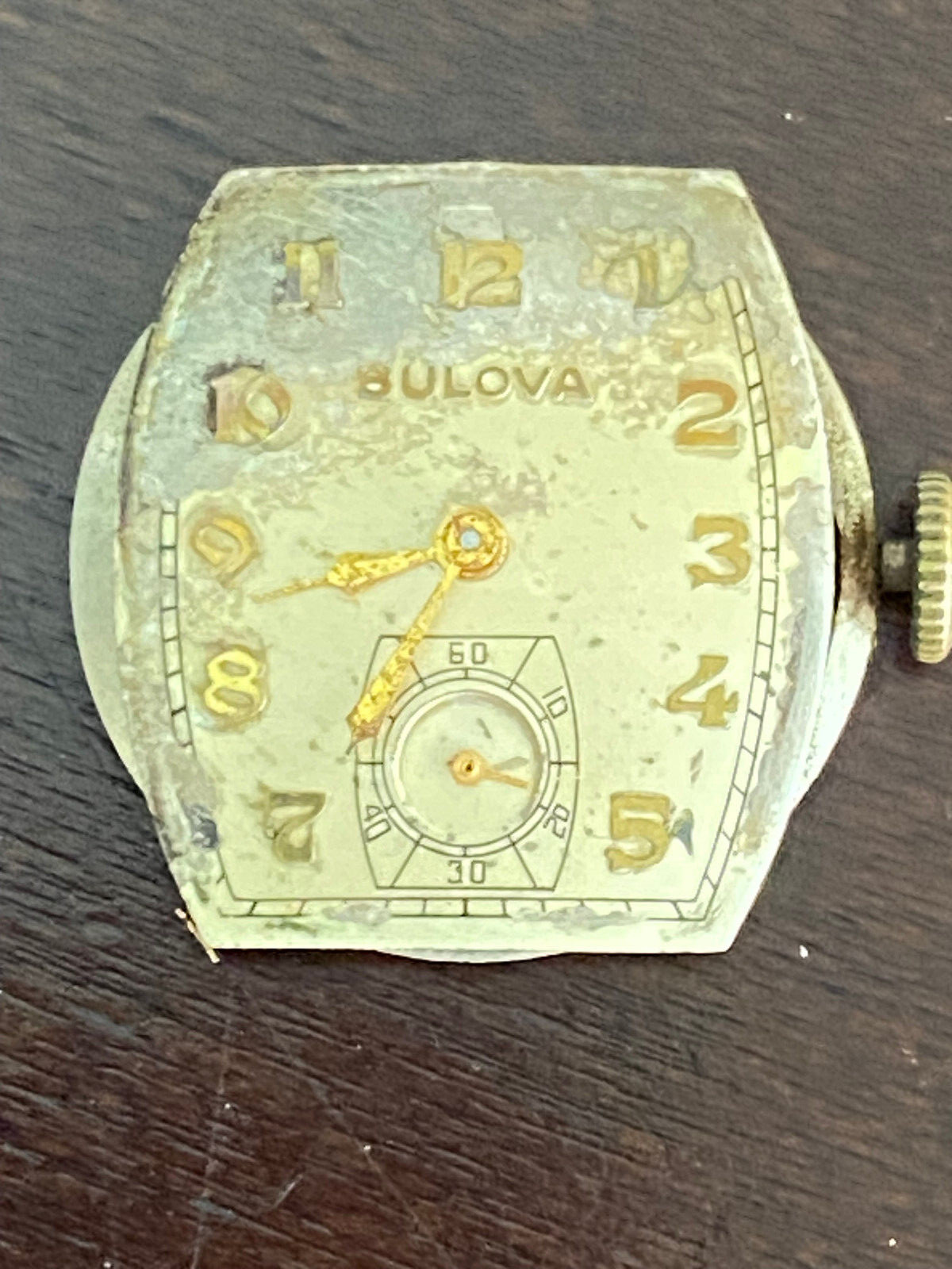 VINTAGE MEN’S BULOVA WRIST WATCH MOVEMENT, CAL. 10BA, RUNNING GOOD
