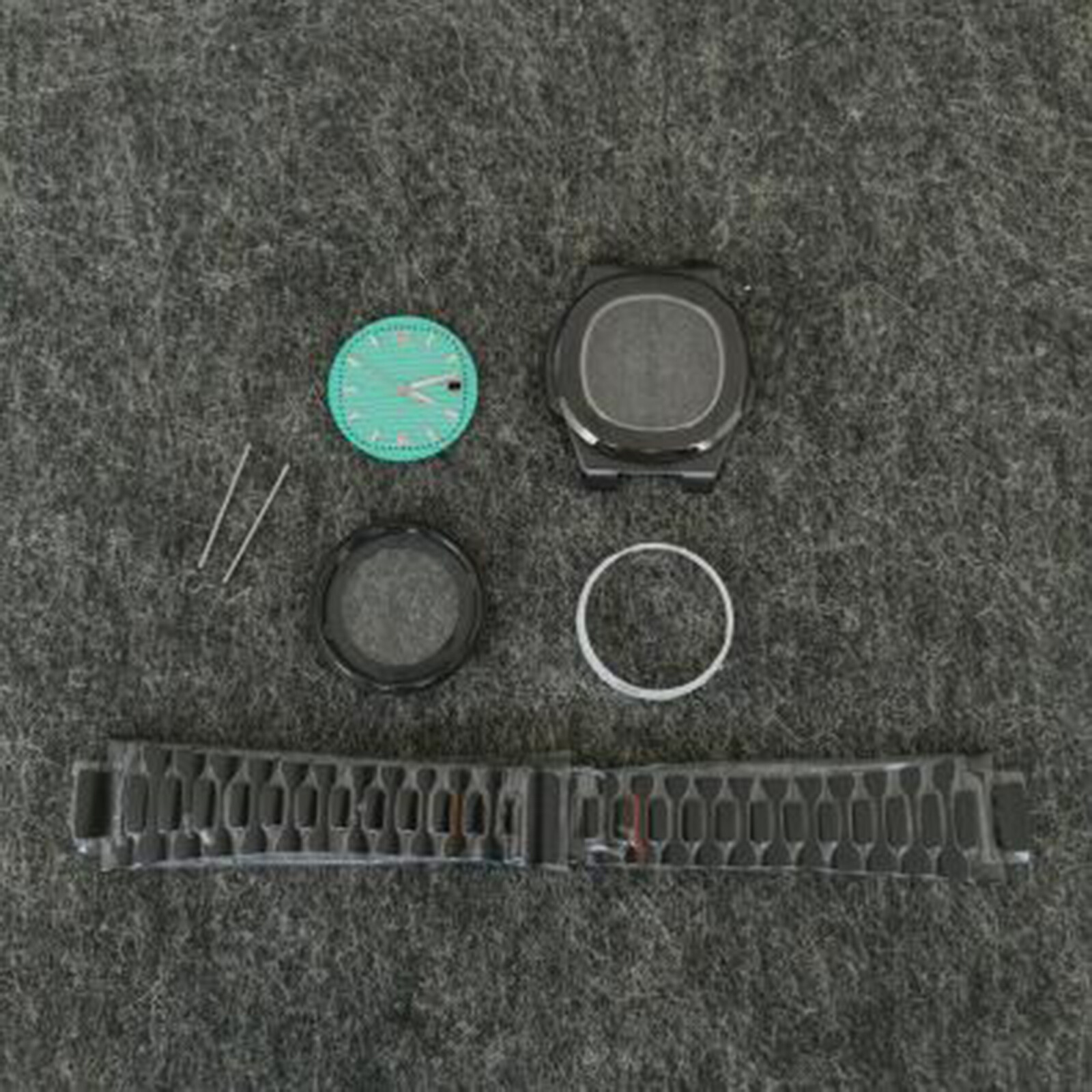 41MM Nautilus Style Black Watch Case Strap Sapphire Glass for NH35/NH36 Movement