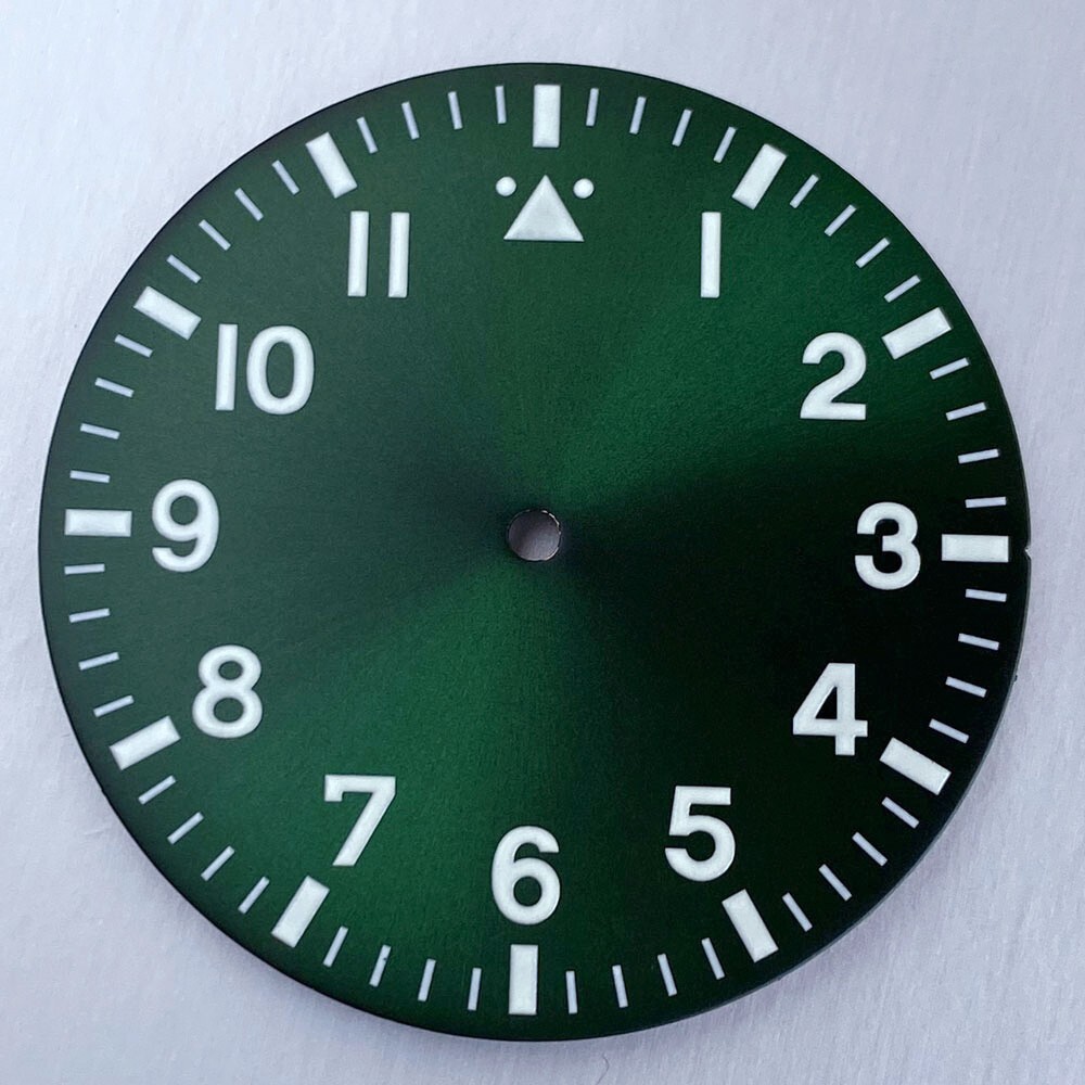 Classic Simple 38mm Black White Blue Number Watch Dial Face For NH35 NH36 2824