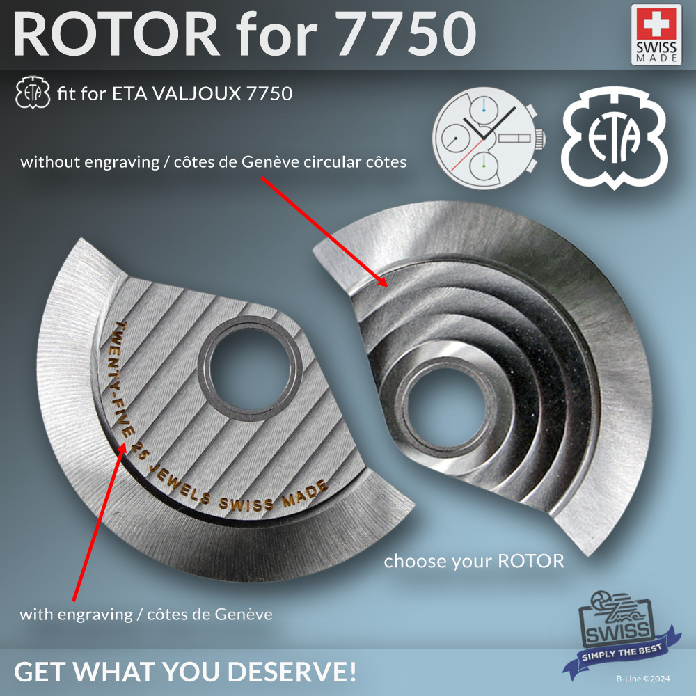 ROTOR for ETA VALJOUX 7750 MOVEMENT , SWISS MADE